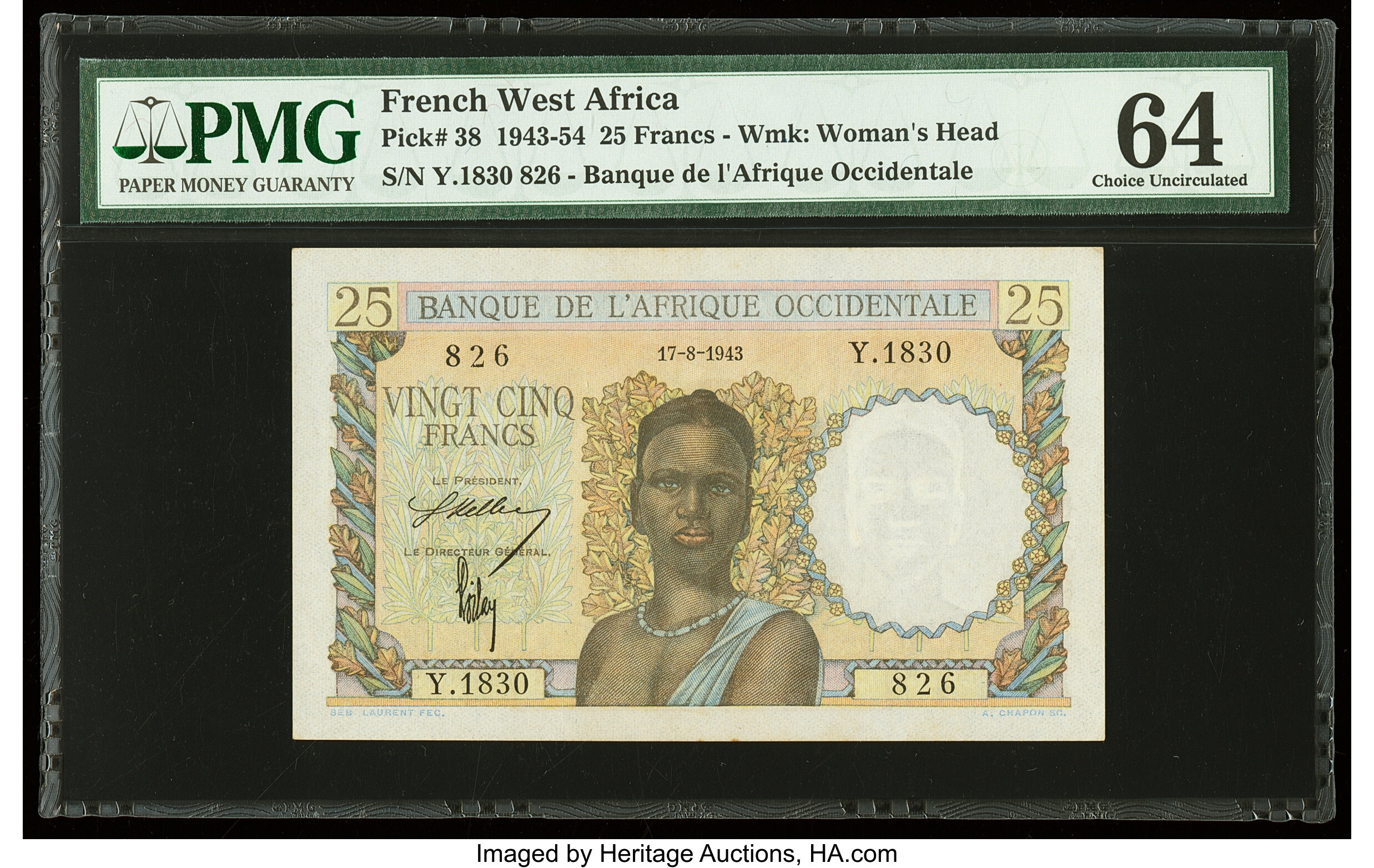 image for: French West Africa  25 francs(B122b)