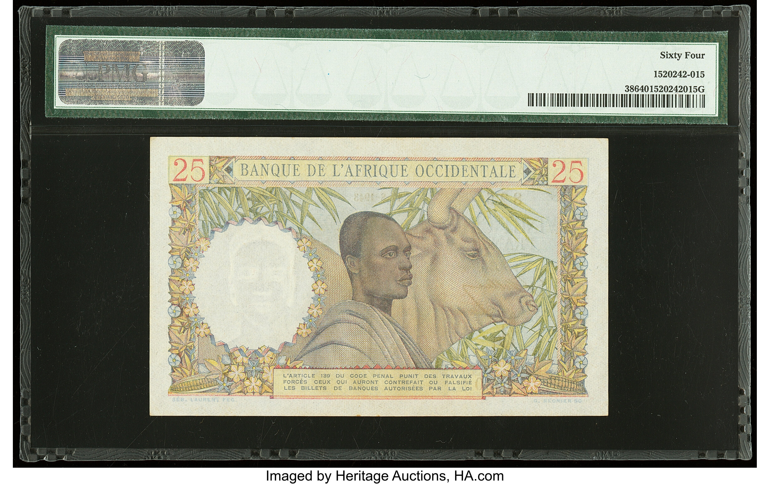 image for: French West Africa  25 francs(B122b)