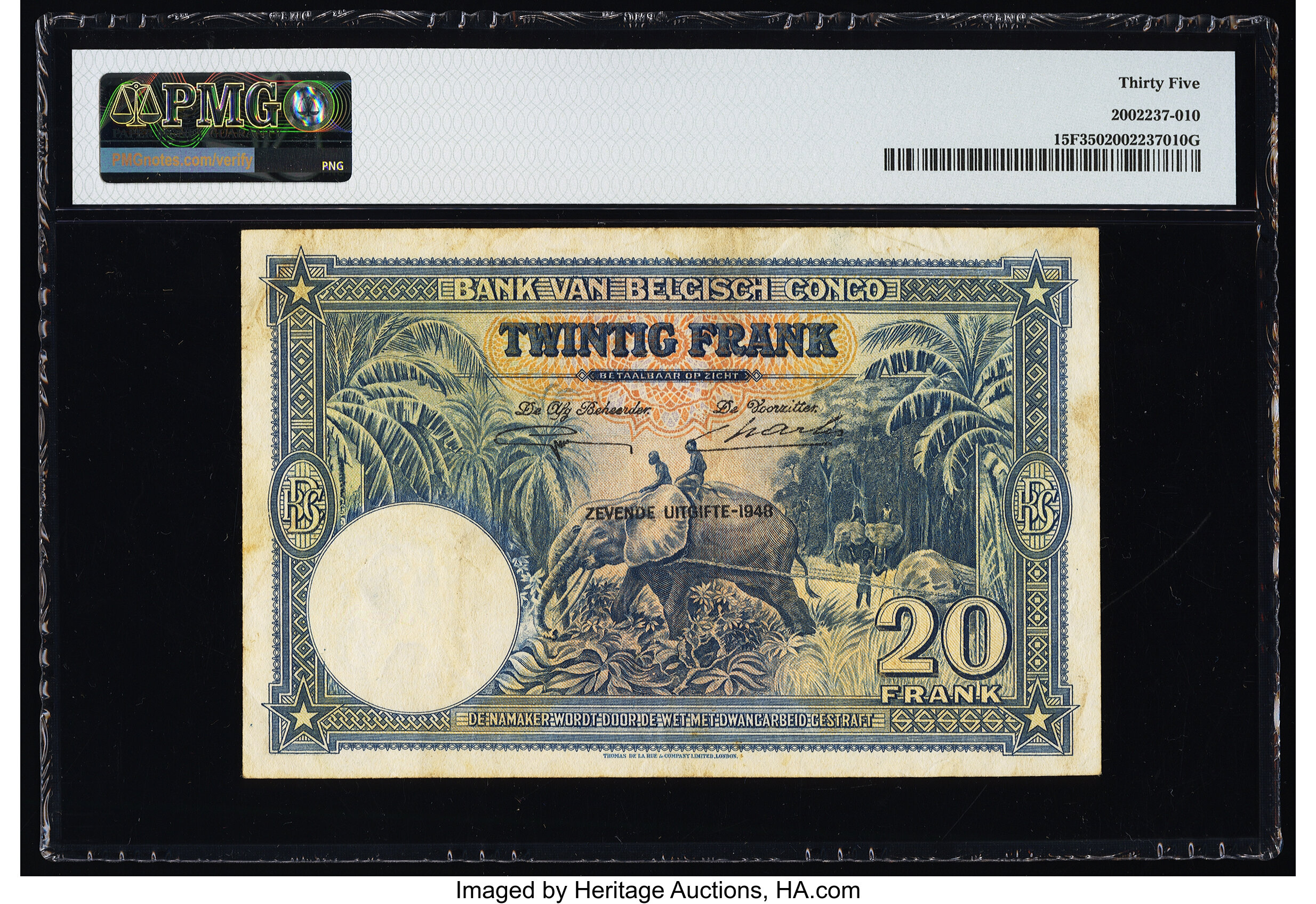 image for: Belgian Congo  100 francs(B219cs)