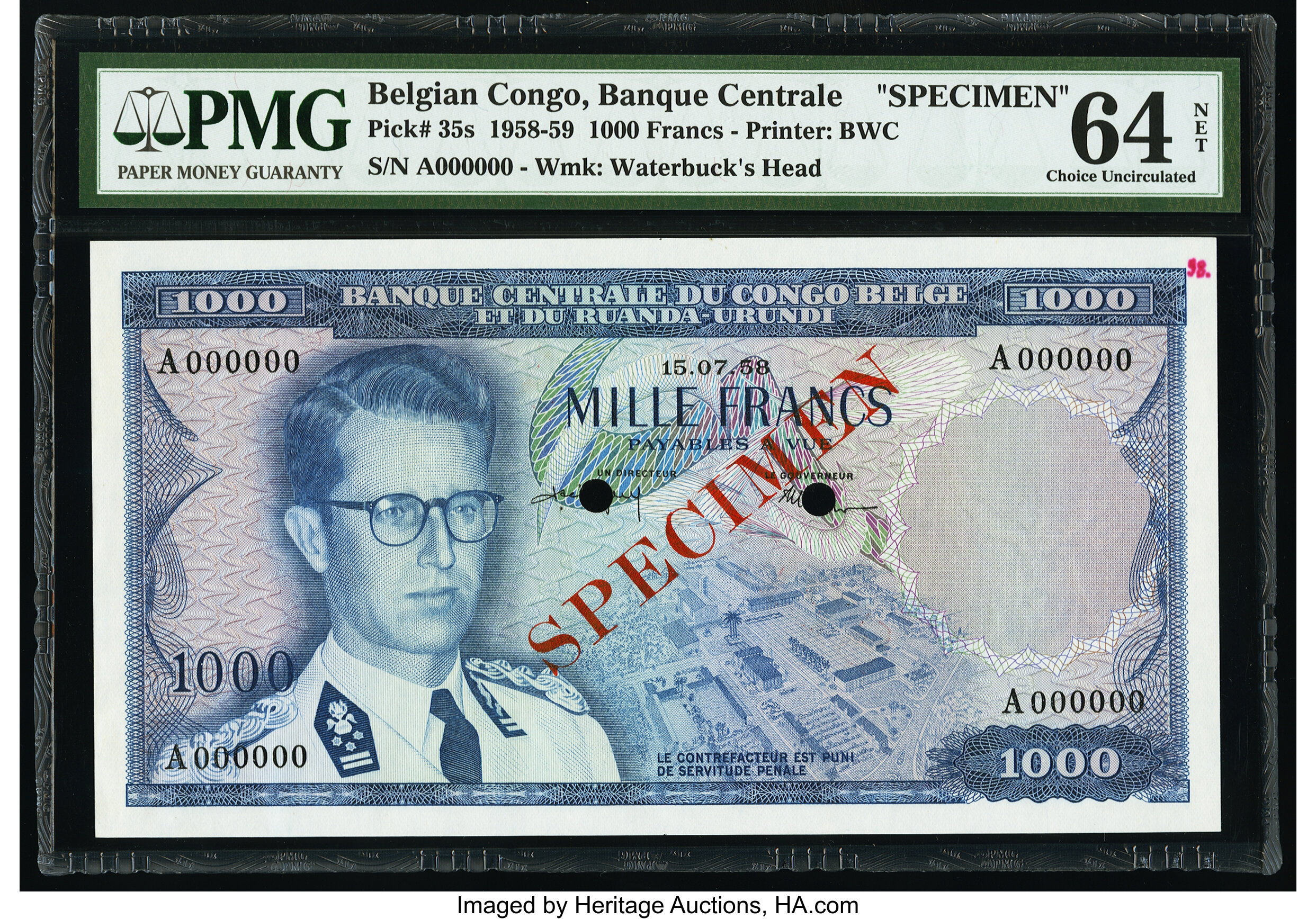 image for: Belgian Congo  1,000 francs(B315as2)