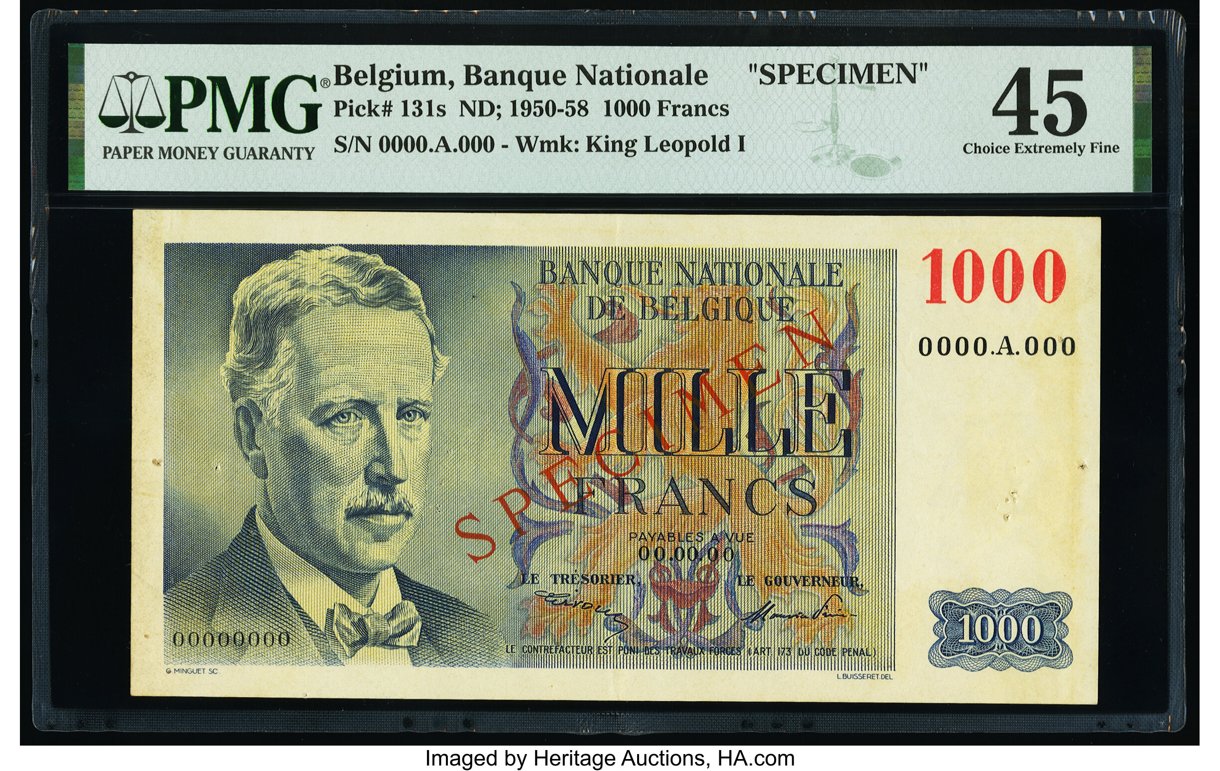 image for: Belgium  1,000 francs (B580as3)
