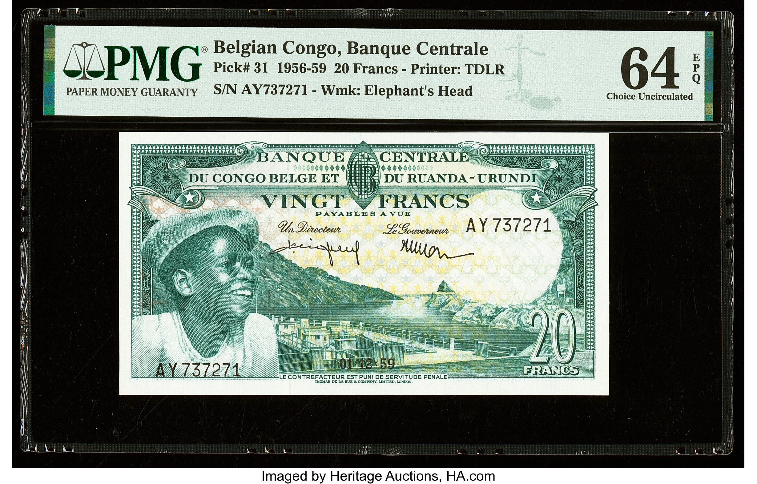 image for: Belgian Congo  20 francs(B311h)