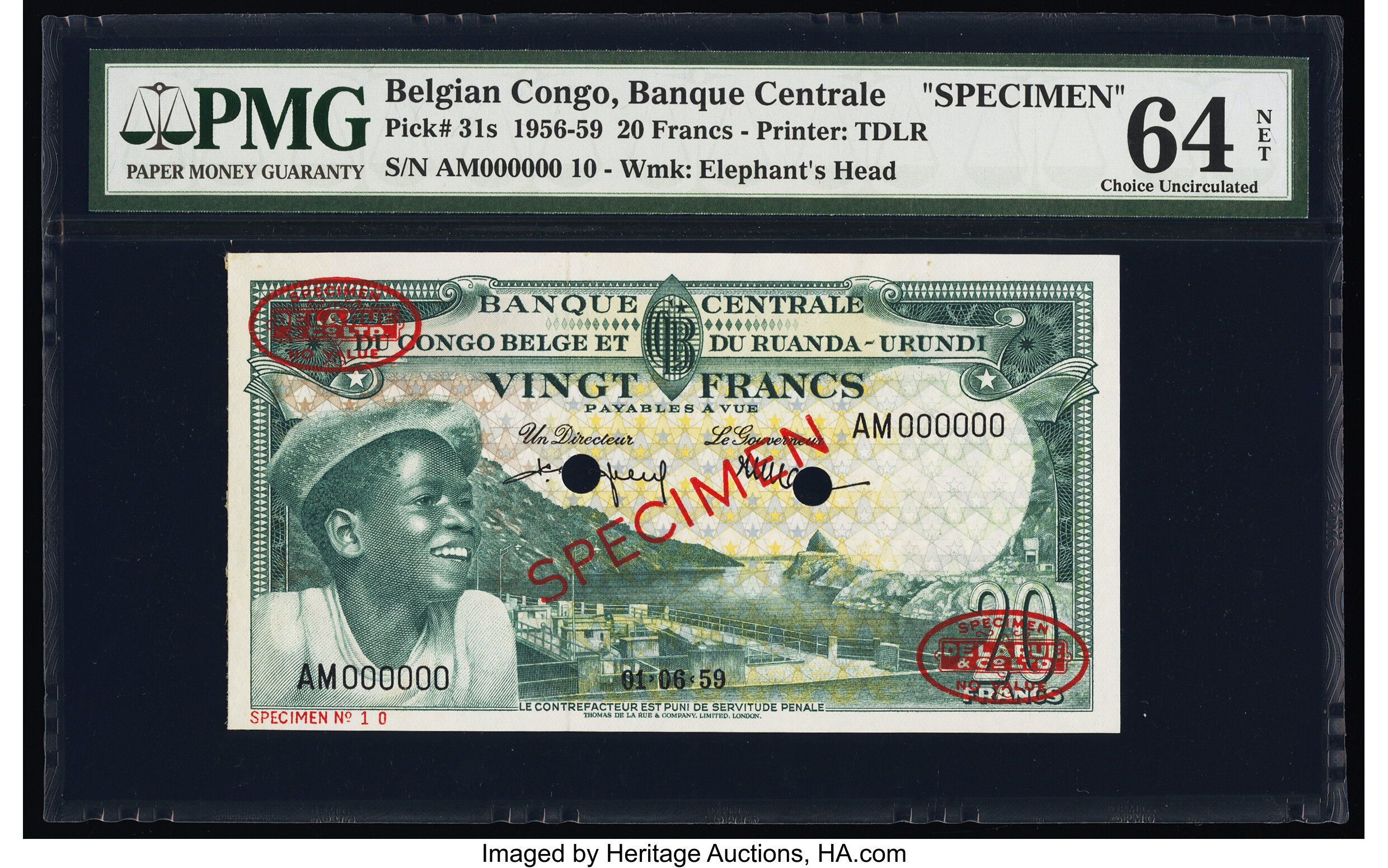 image for: Belgian Congo  20 francs(B311f)