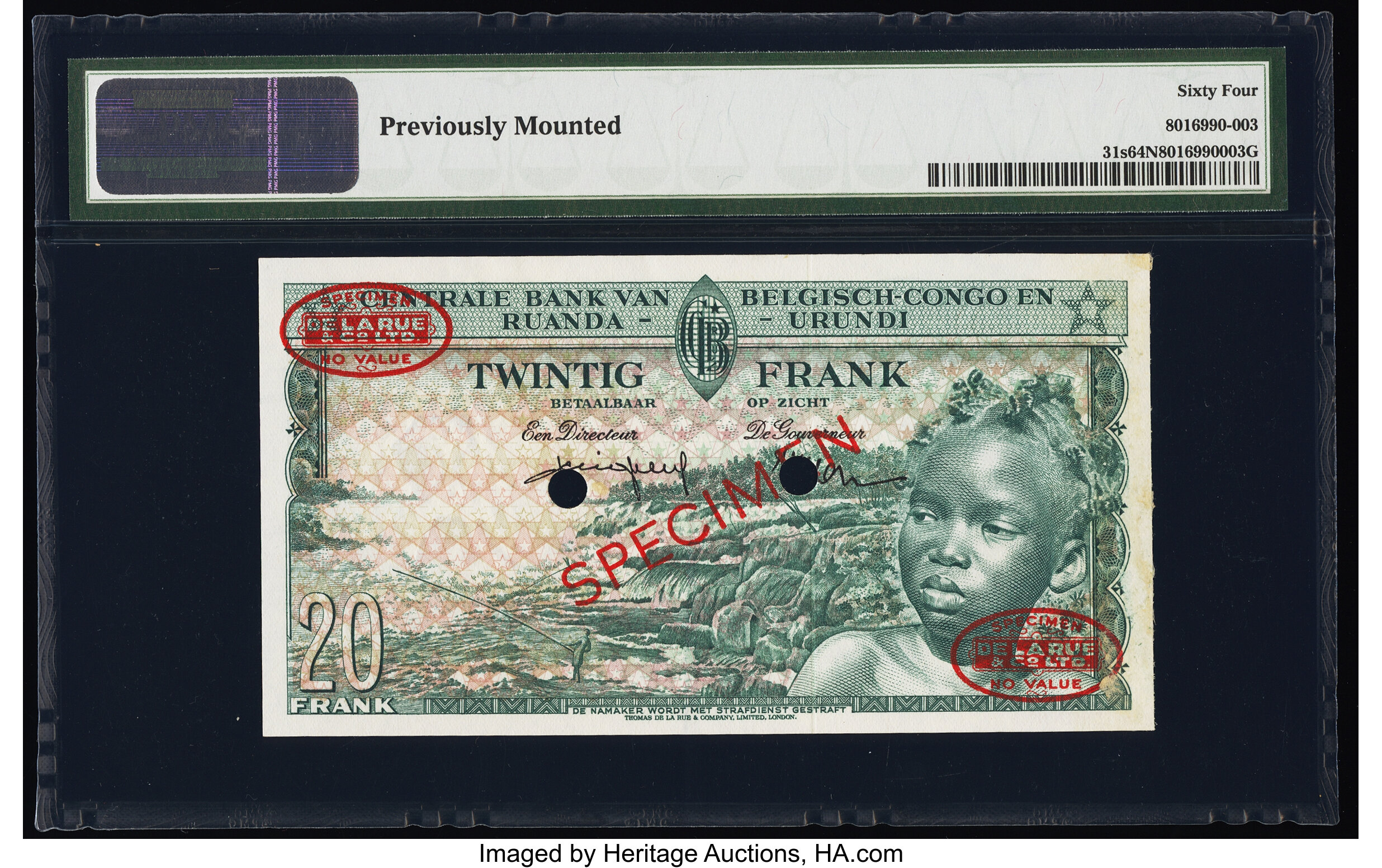 image for: Belgian Congo  20 francs(B311c)