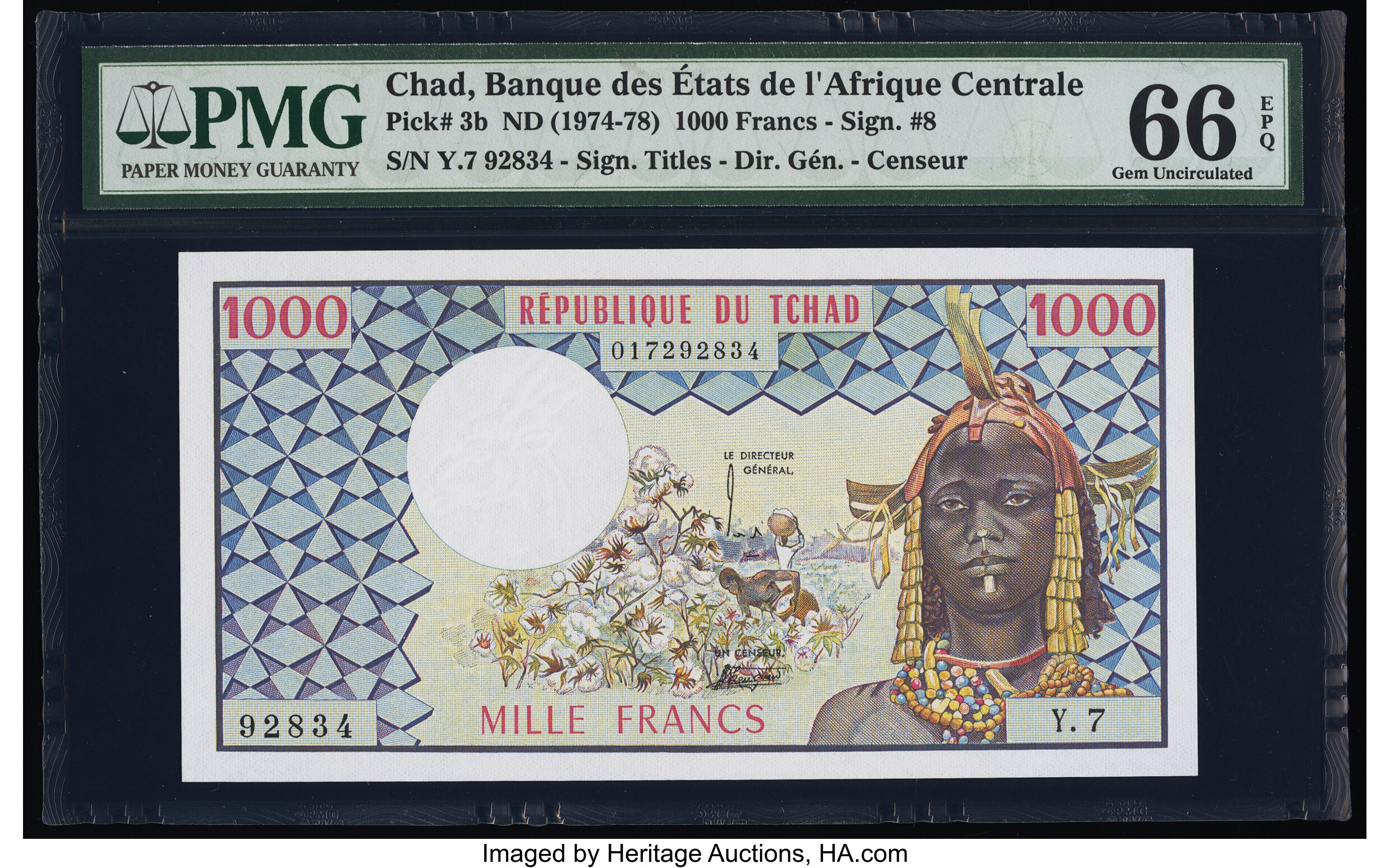 image for: Chad  1,000 francs(B202d)