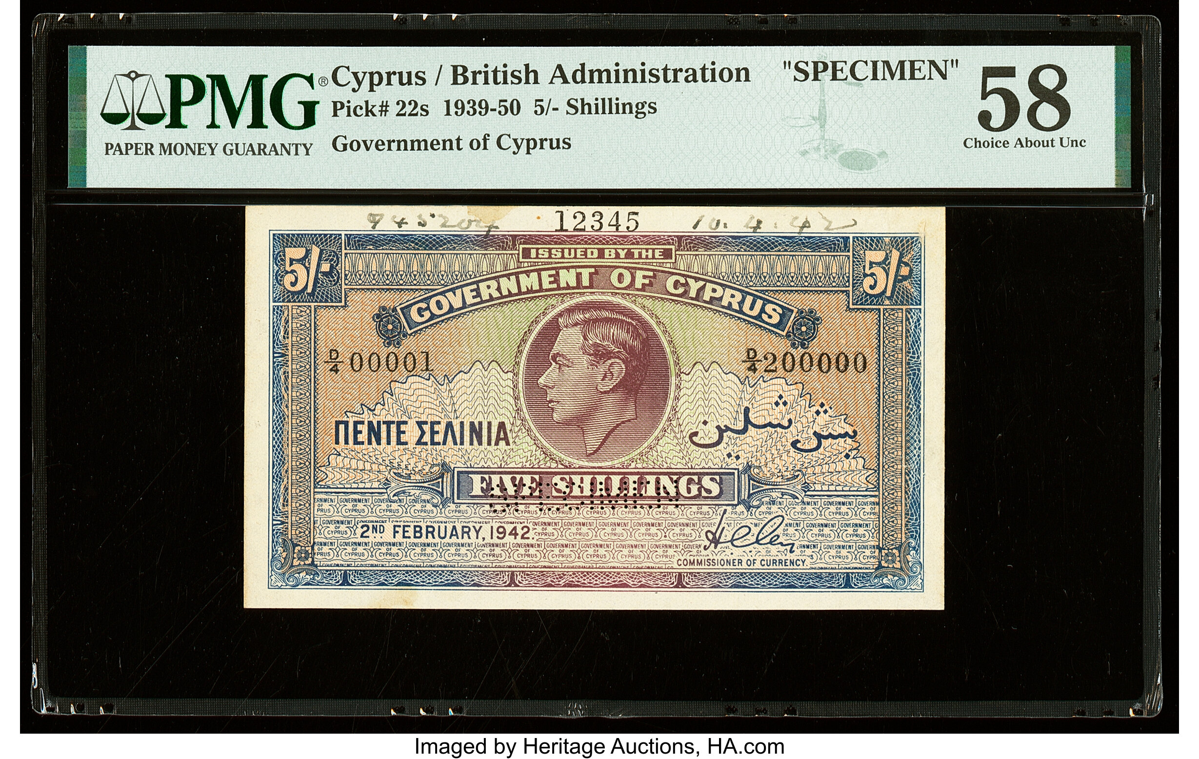image for: Cyprus  5 shillings (B122ls1)