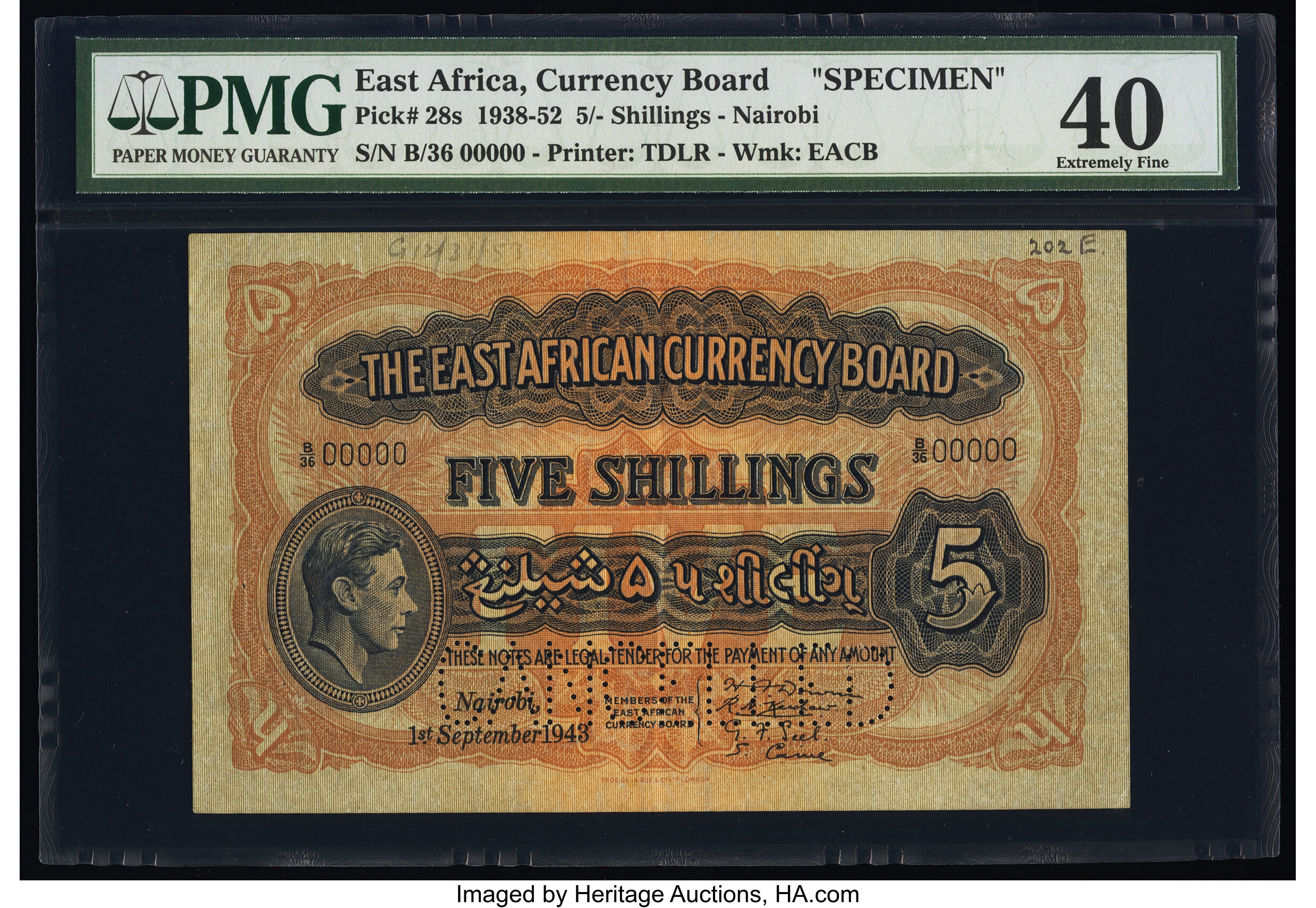 image for: East Africa  5 shillings(B217e)
