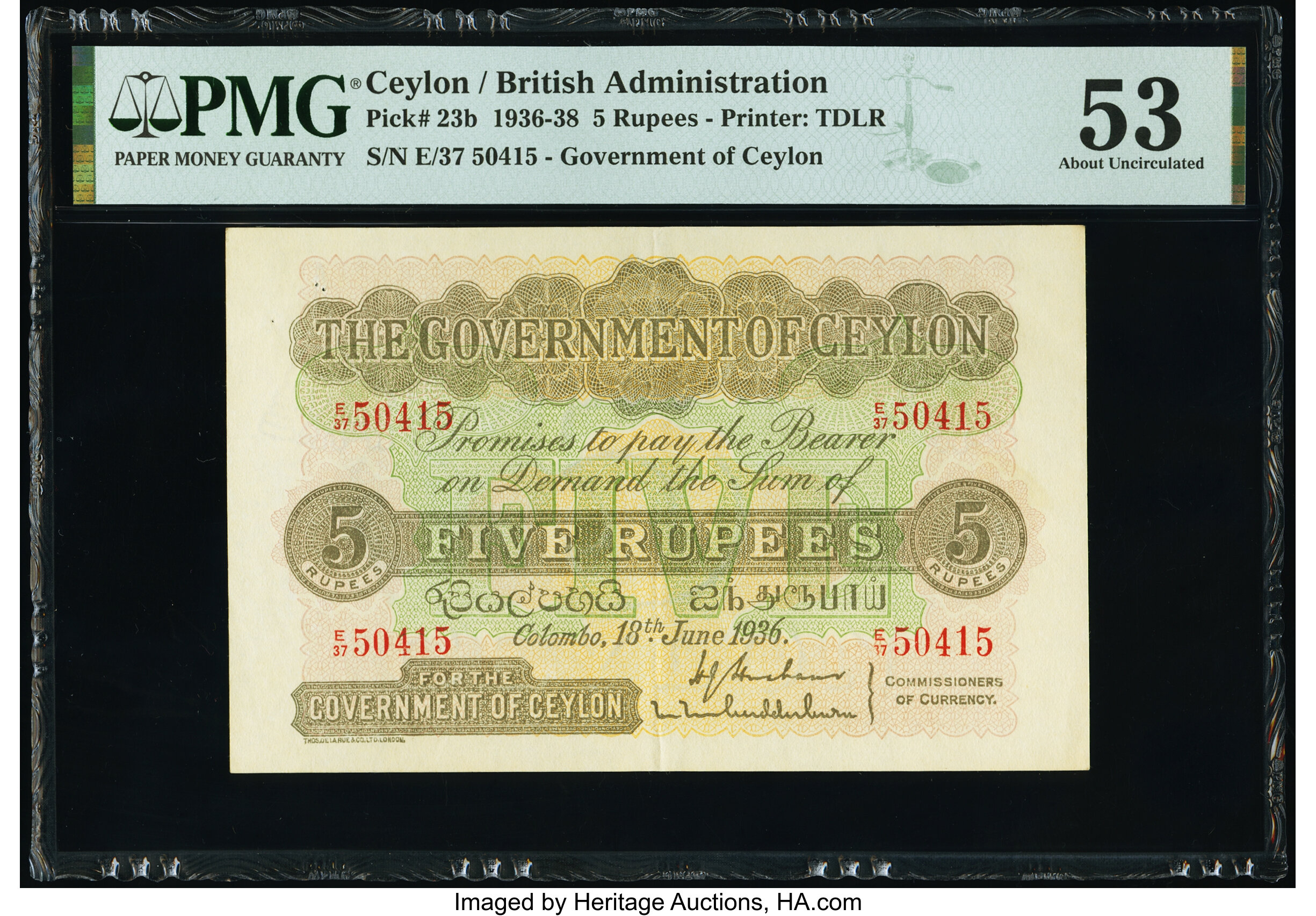 image for: Ceylon  5 rupees (B216c)