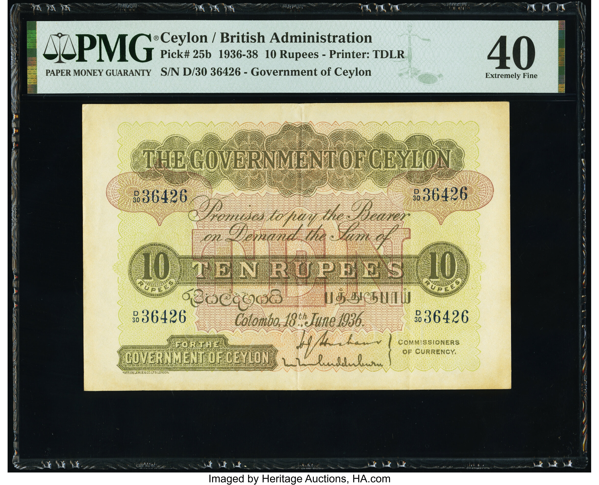 image for: Ceylon  10 rupees (B218a)