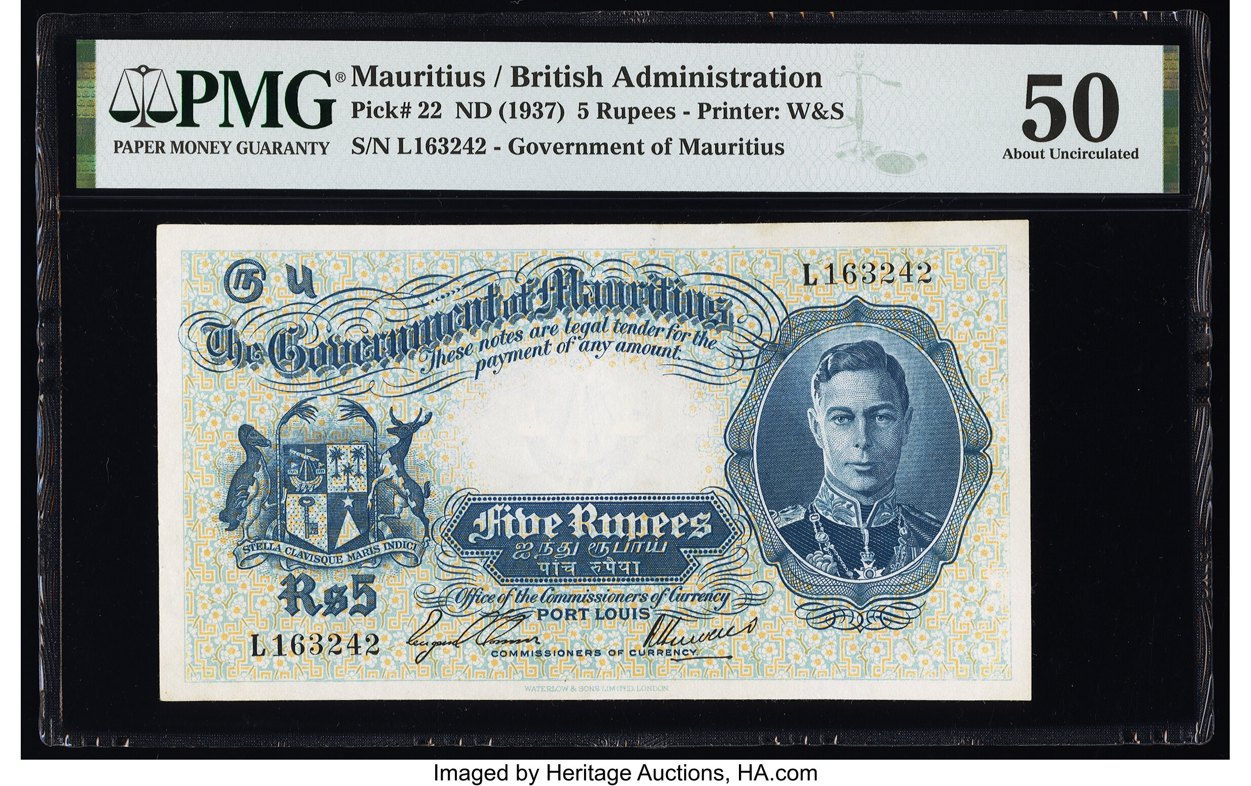 image for: Mauritius  5 rupees (B314d)
