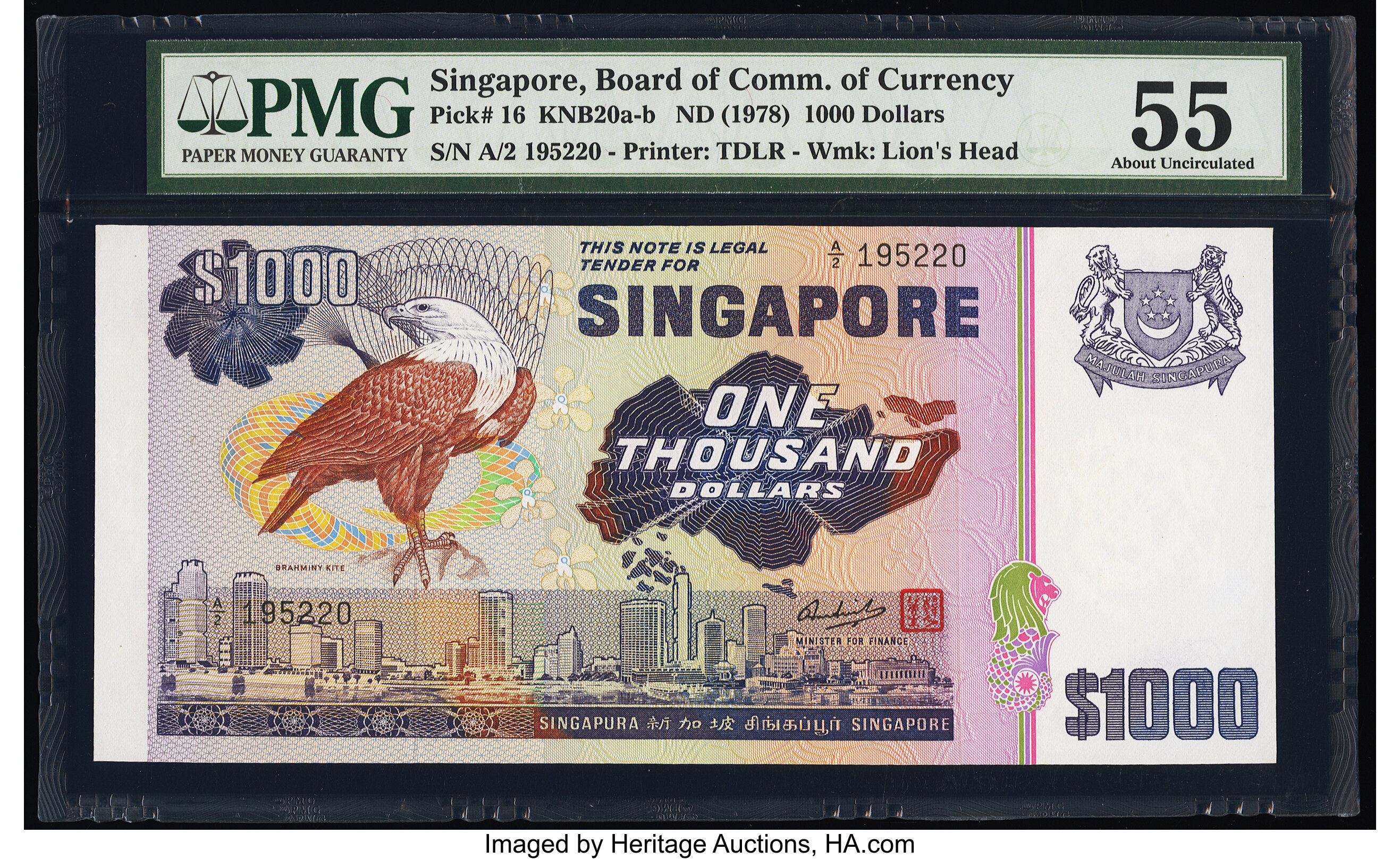 image for: Singapore  1,000 dollars (B117az)