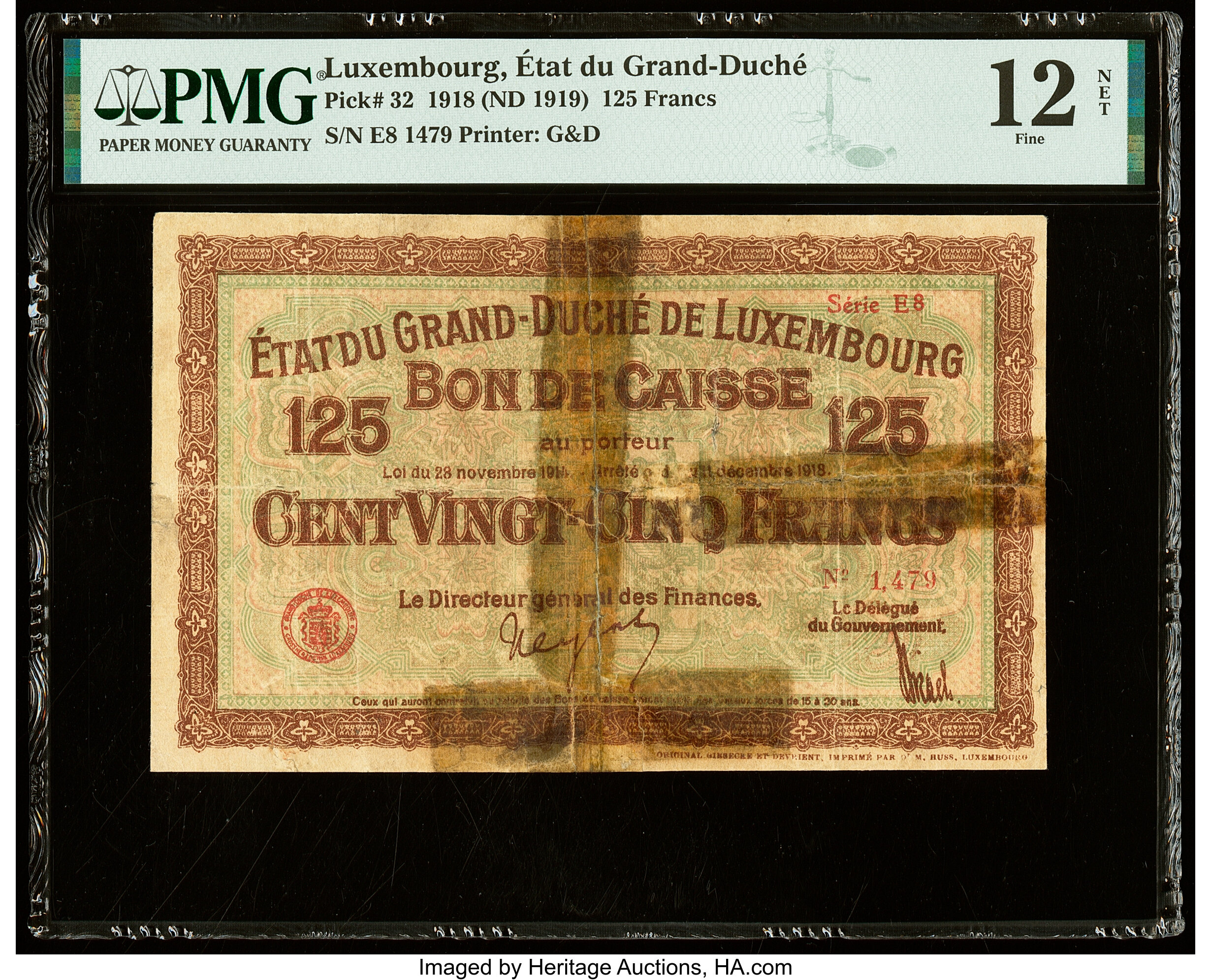 image for: Luxembourg  125 francs / franken (B314a)