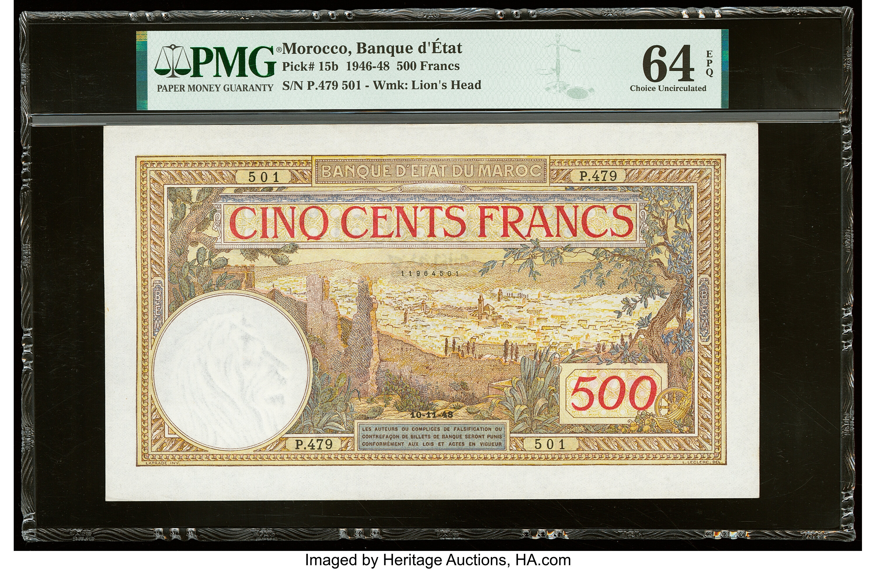 image for: Morocco  500 francs(B215c)