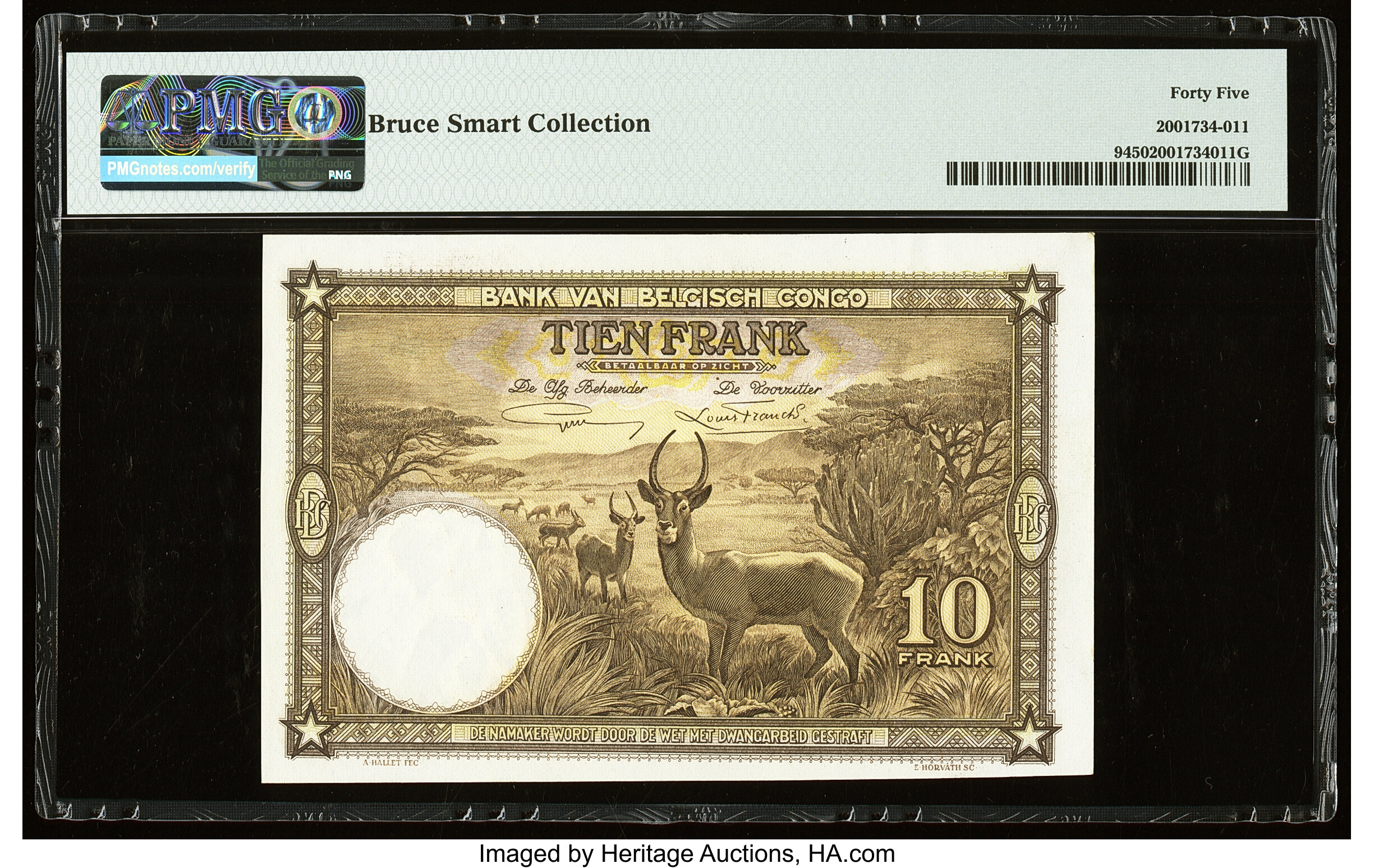 image for: Belgian Congo  10 francs (B204a)