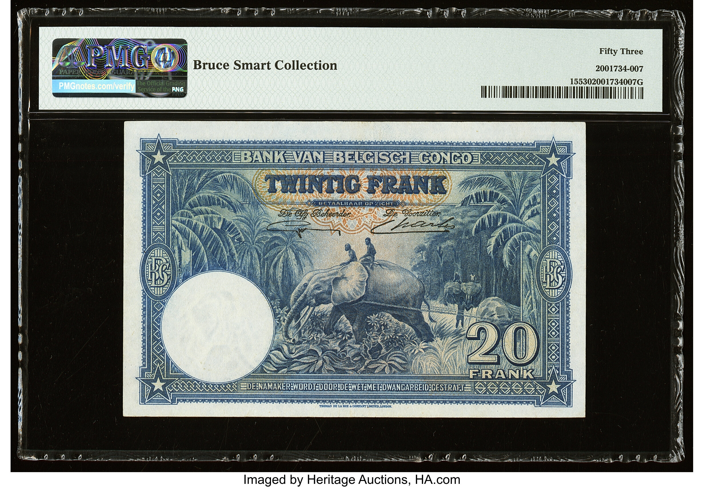 image for: Belgian Congo  20 francs(B217cs1)
