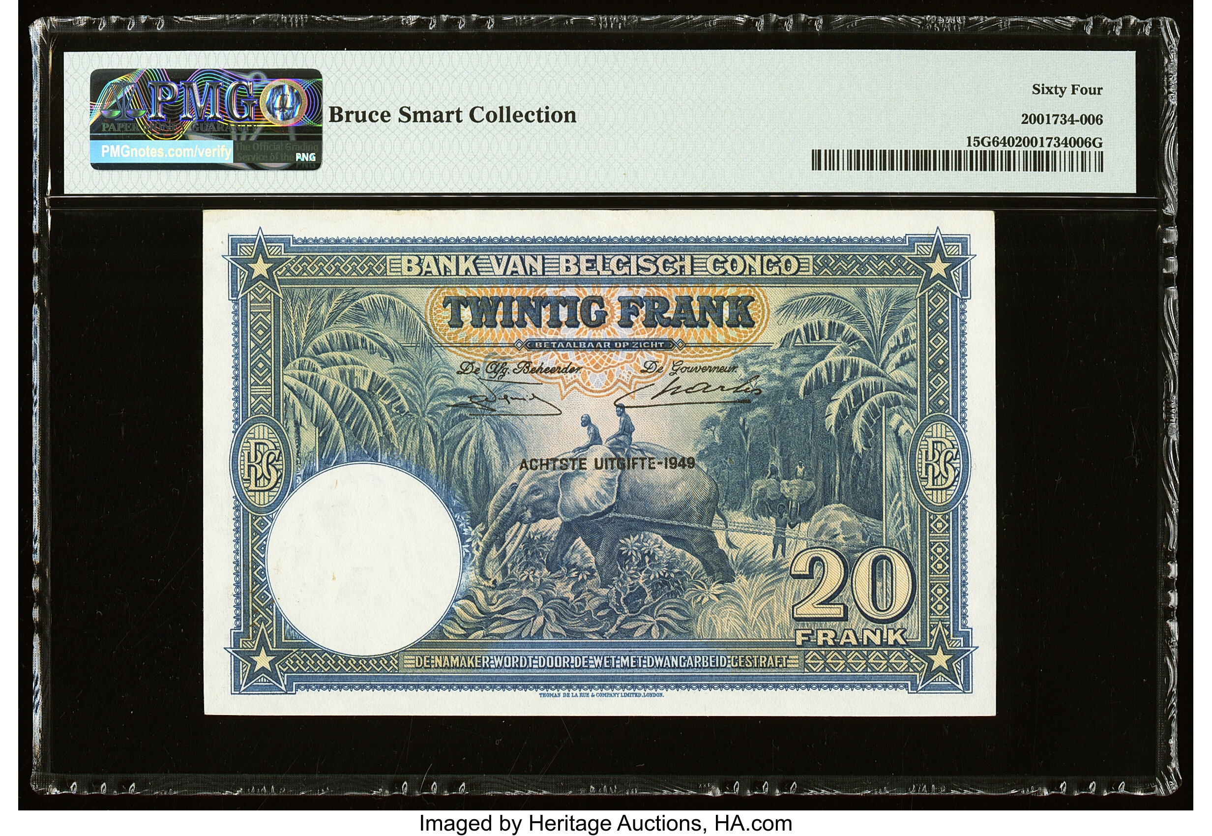image for: Belgian Congo  20 francs(B215as1)
