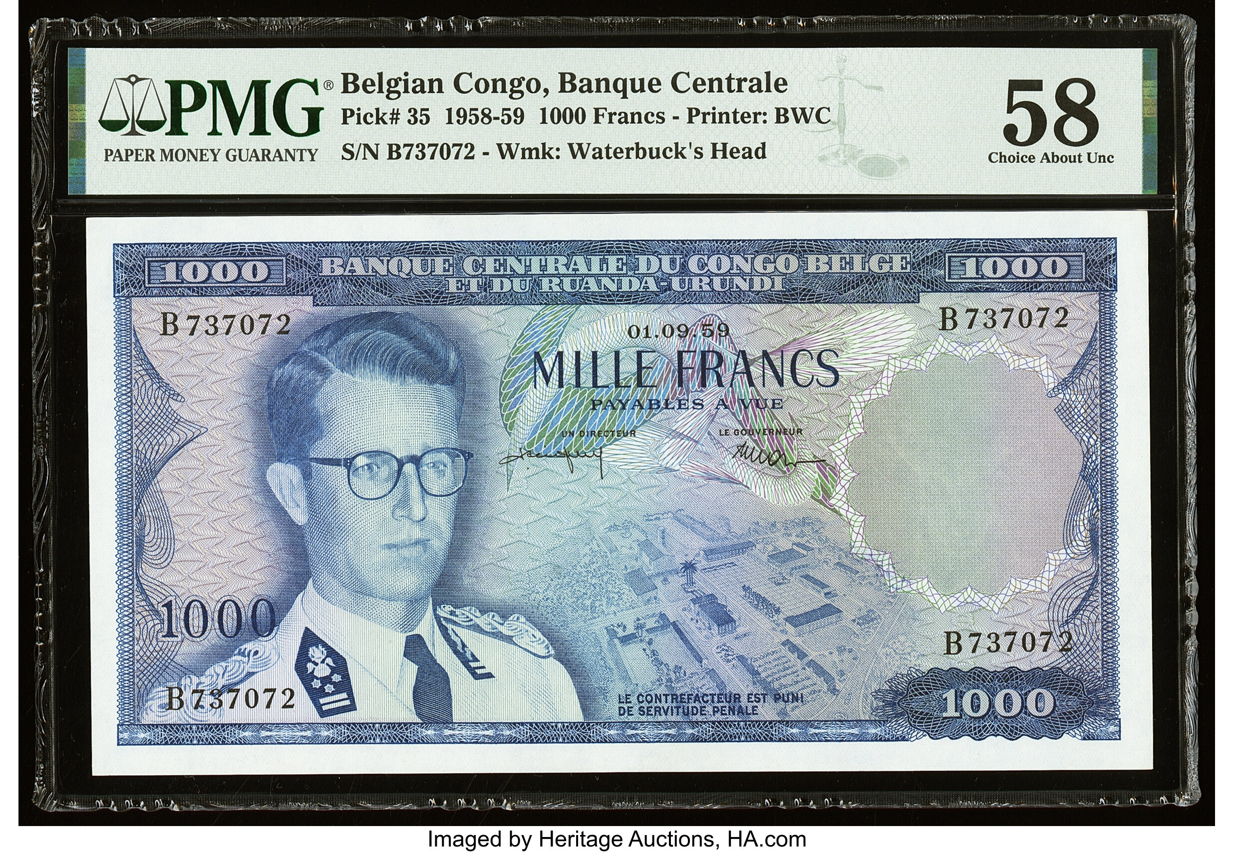 image for: Belgian Congo  1,000 francs(B315b)