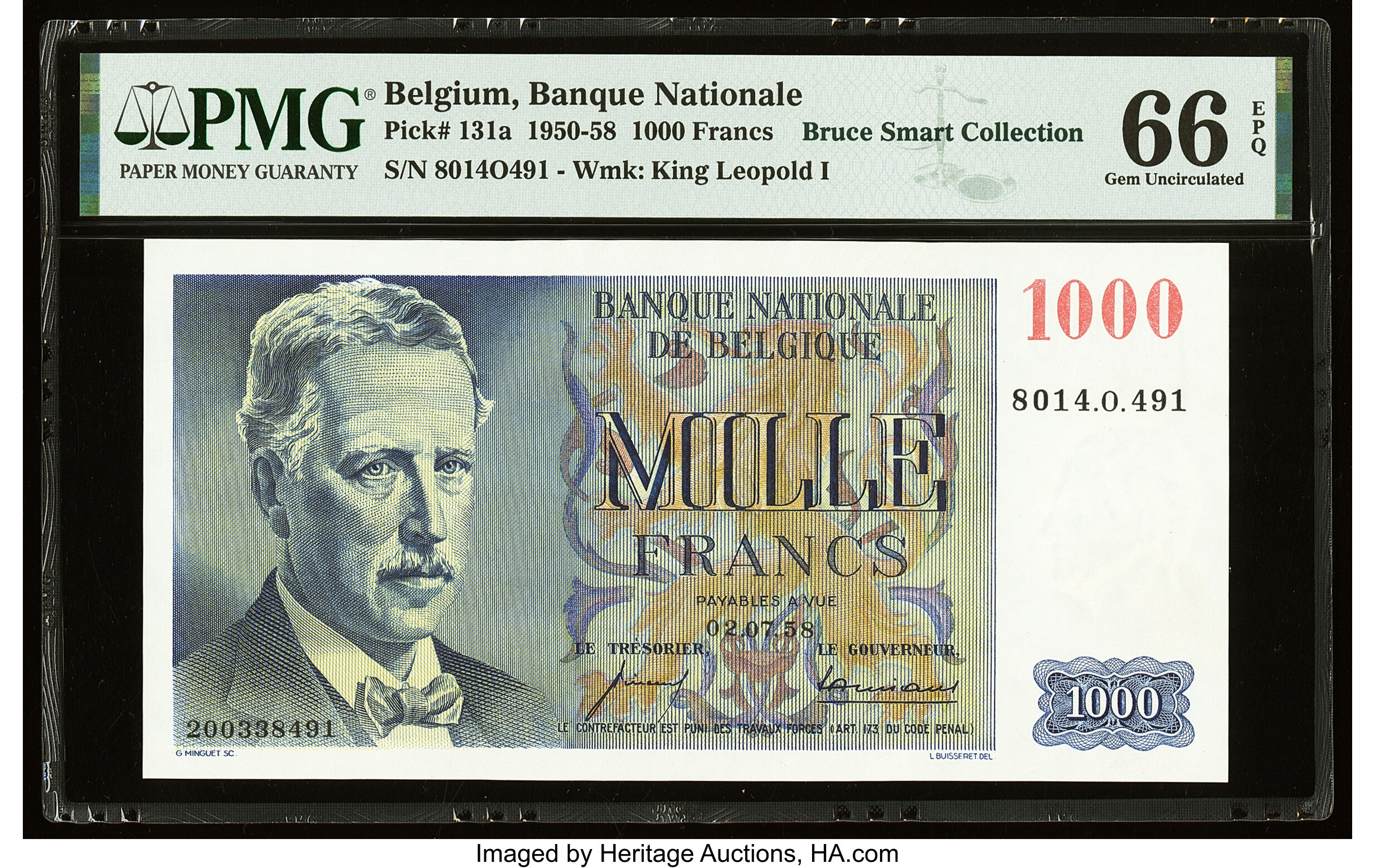 image for: Belgium  1,000 francs (B580c)