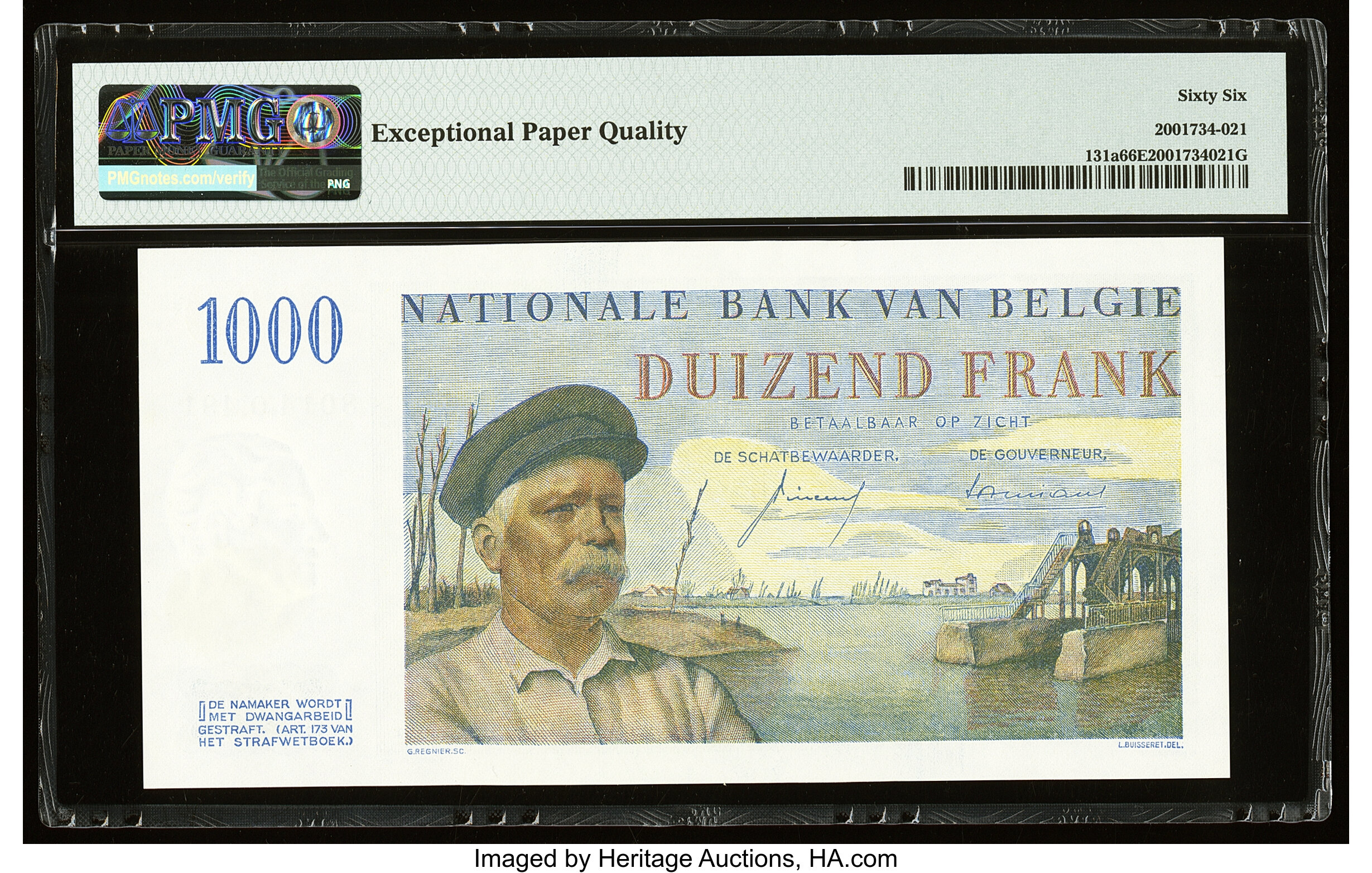 image for: Belgium  1,000 francs (B580as1)