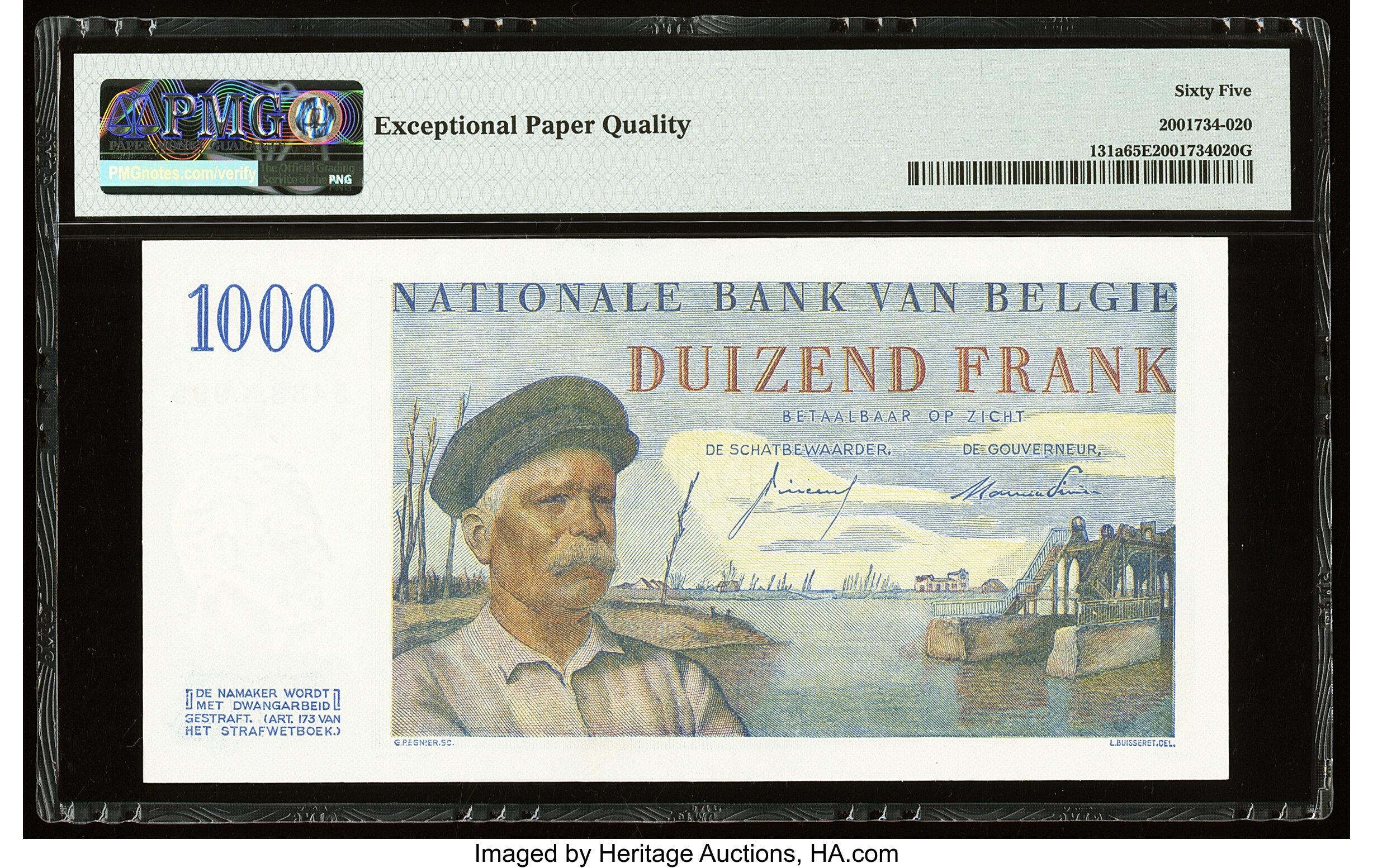 image for: Belgium  1,000 francs (B580as2)