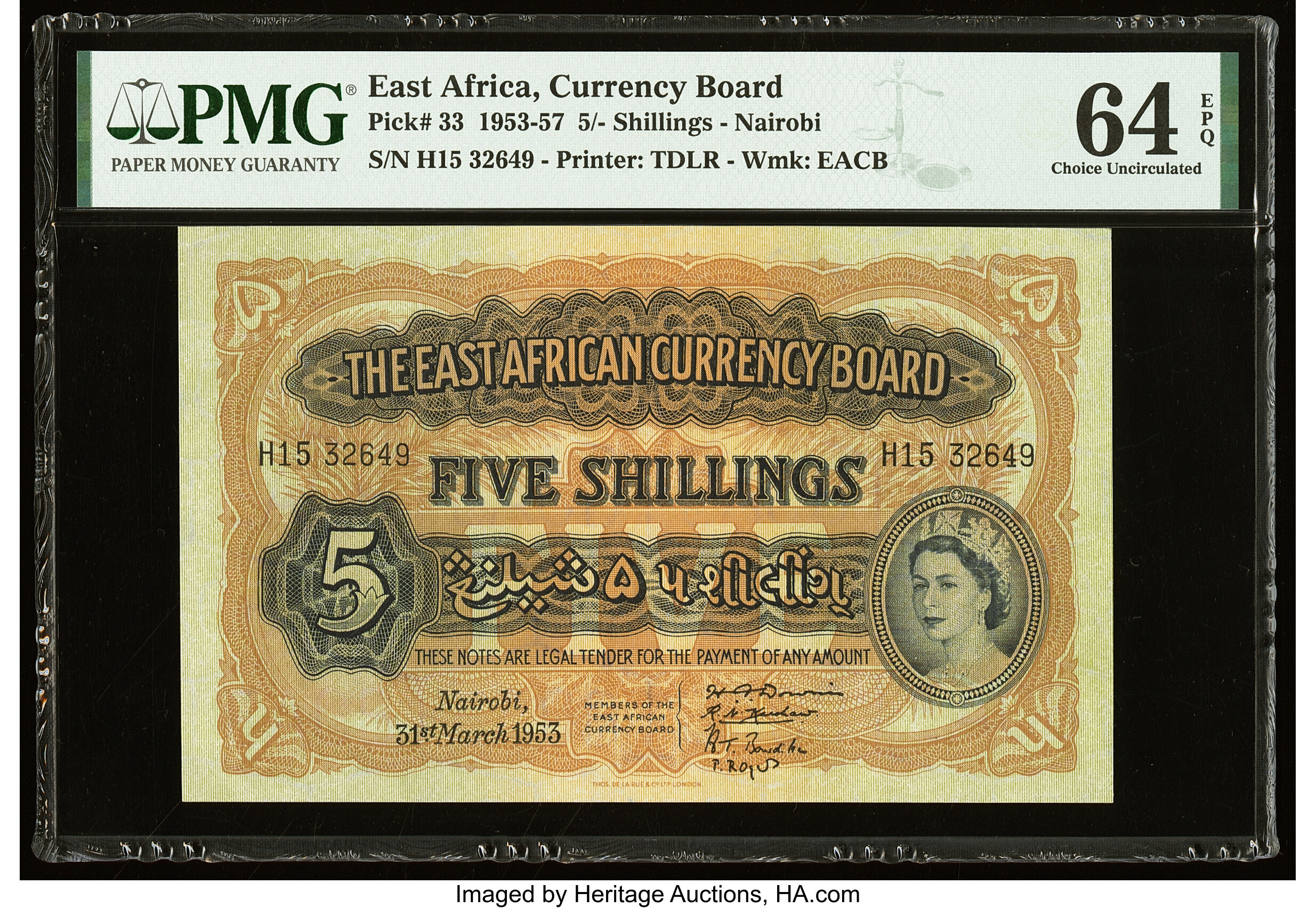 image for: East Africa  5 shillings(B223cs)