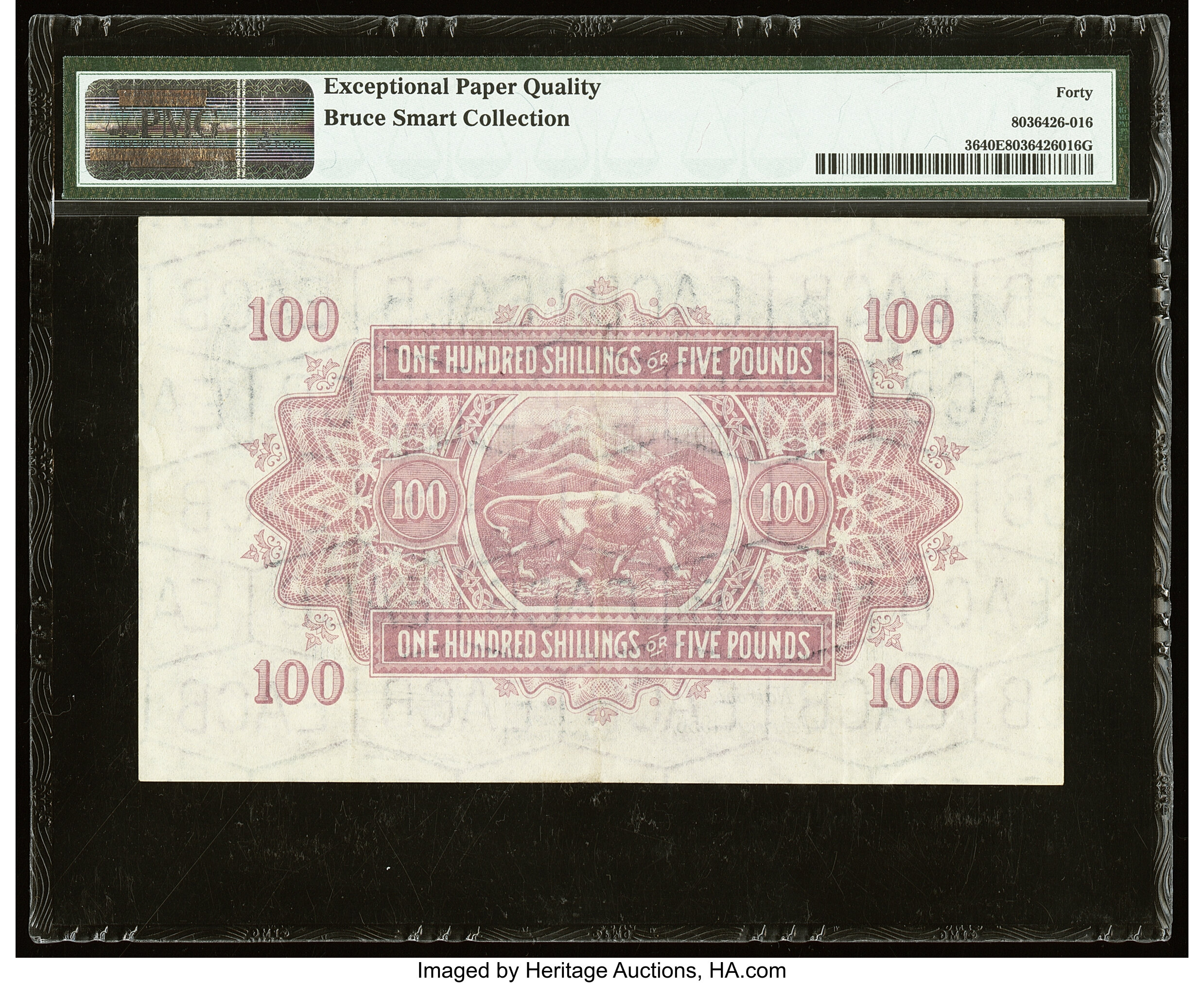image for: East Africa  100 shillings = 5 pounds(B226as)
