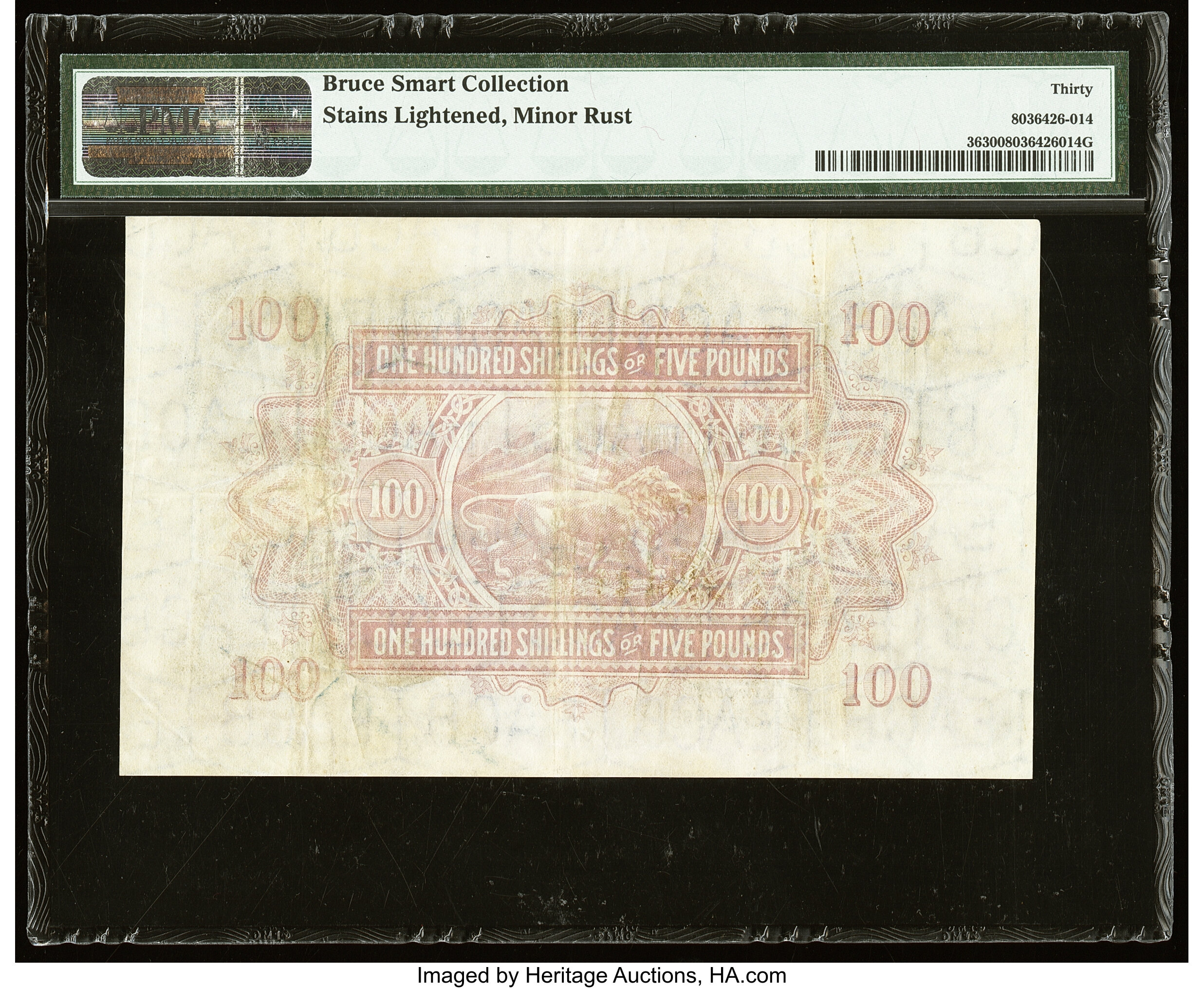 image for: East Africa  100 shillings = 5 pounds(B226as)