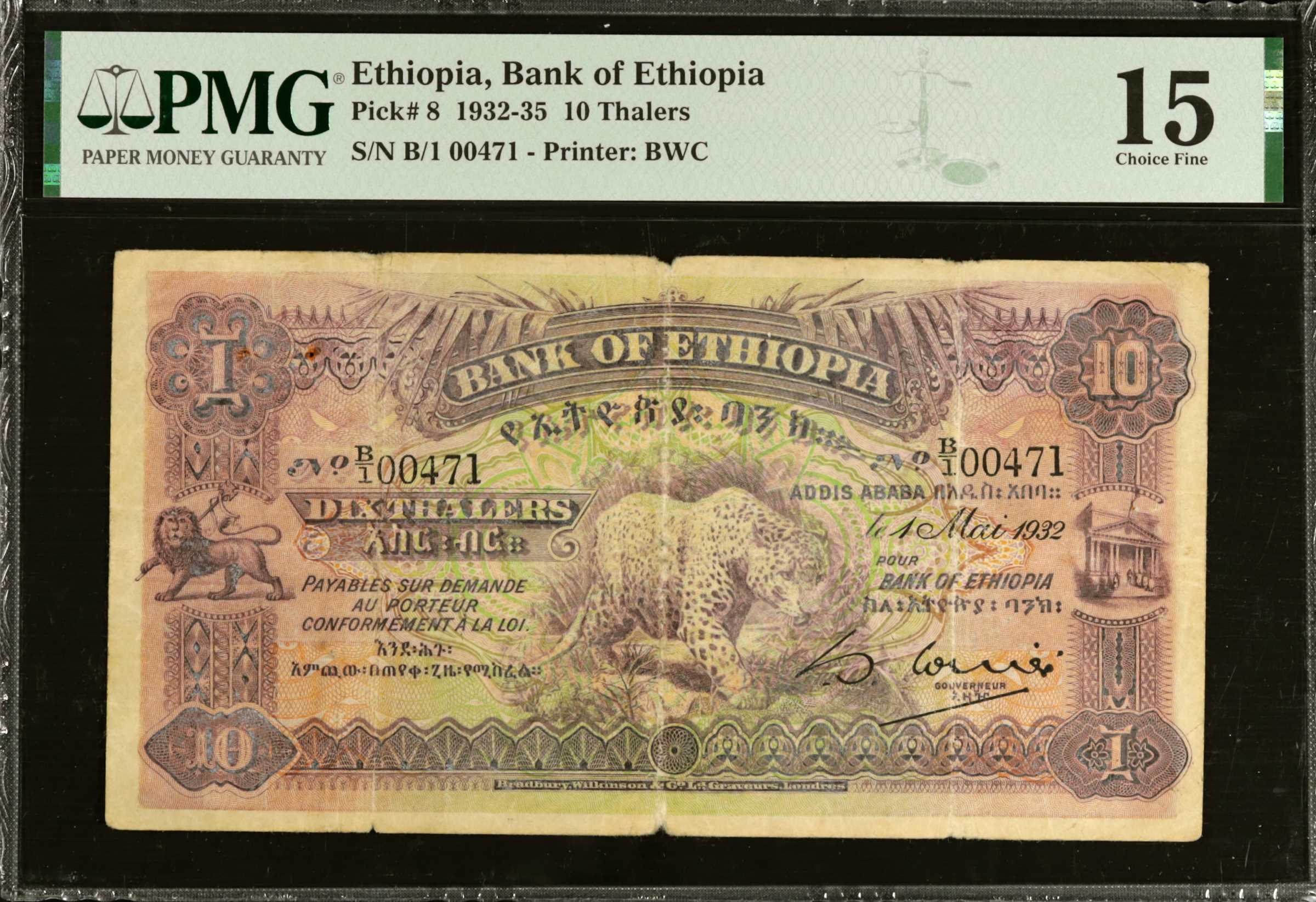 image for: Ethiopia  10 thalers(B103b)