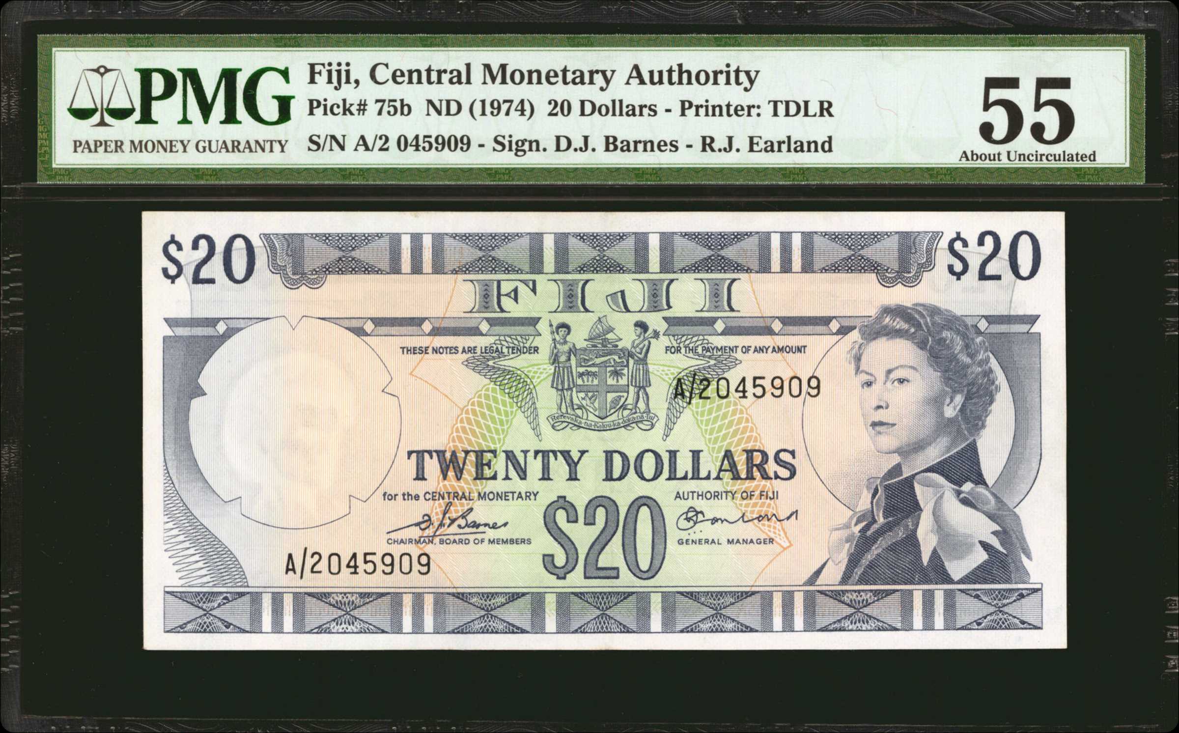 image for: Fiji  20 dollars (B406a)