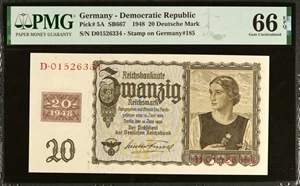 image for: German Democratic Republic 20 deutsche mark (B106a12)