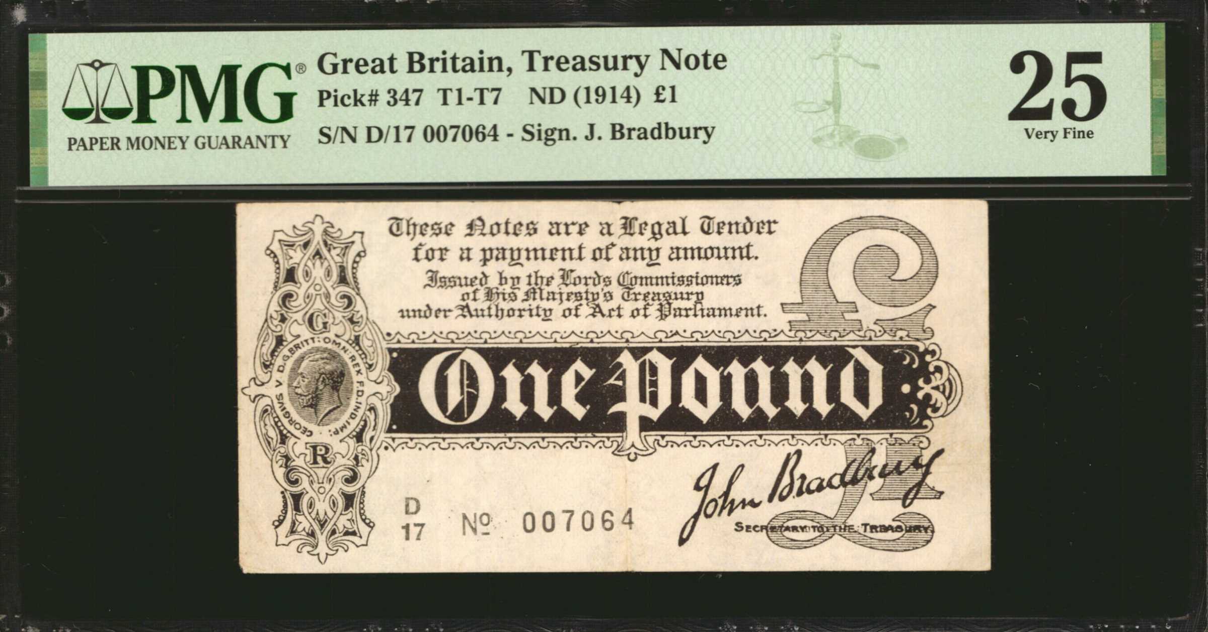  No date Sig 1: Bradbury Prefix A - C with period after letter Intro: 07 08 1914 