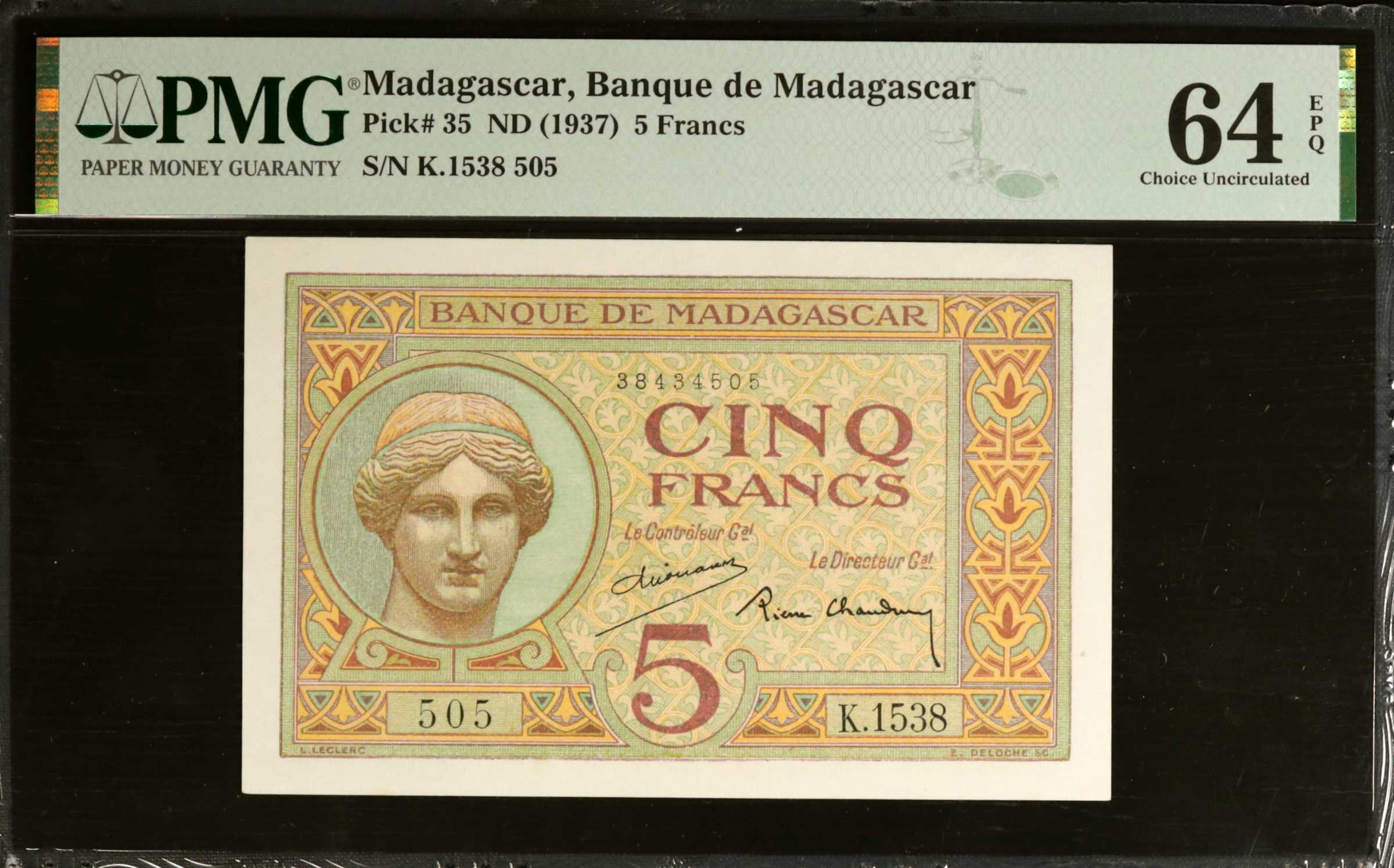 image for: Madagascar  5 francs(B202as1)