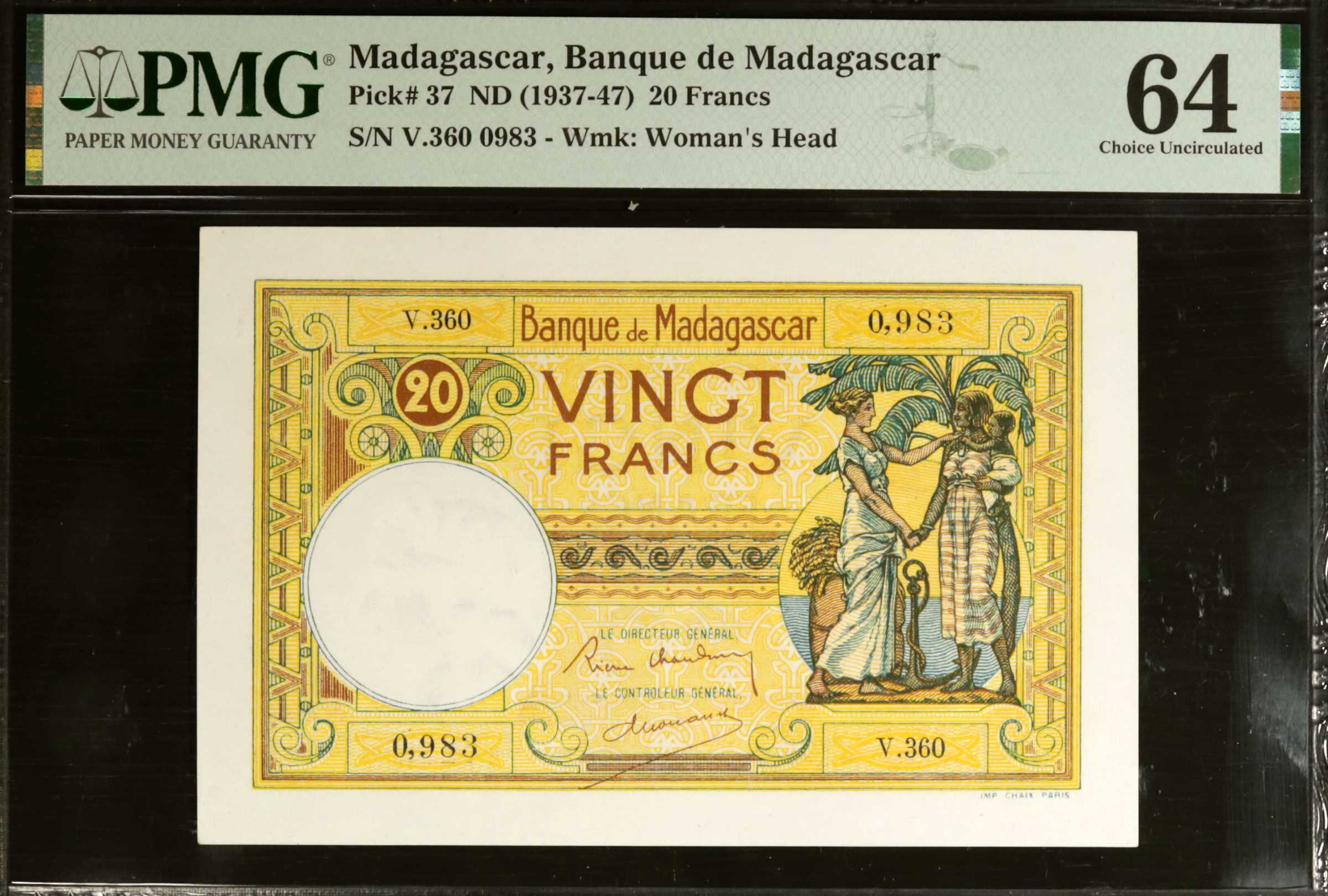image for: Madagascar  20 francs(B204bs1)