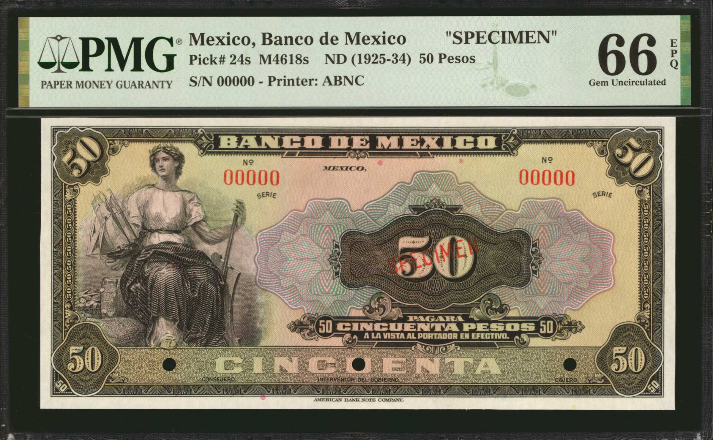  1° DE SEPTIEMBRE DE 1925 Sig 1: Escobar Series A No prefix 7-digit s/n 