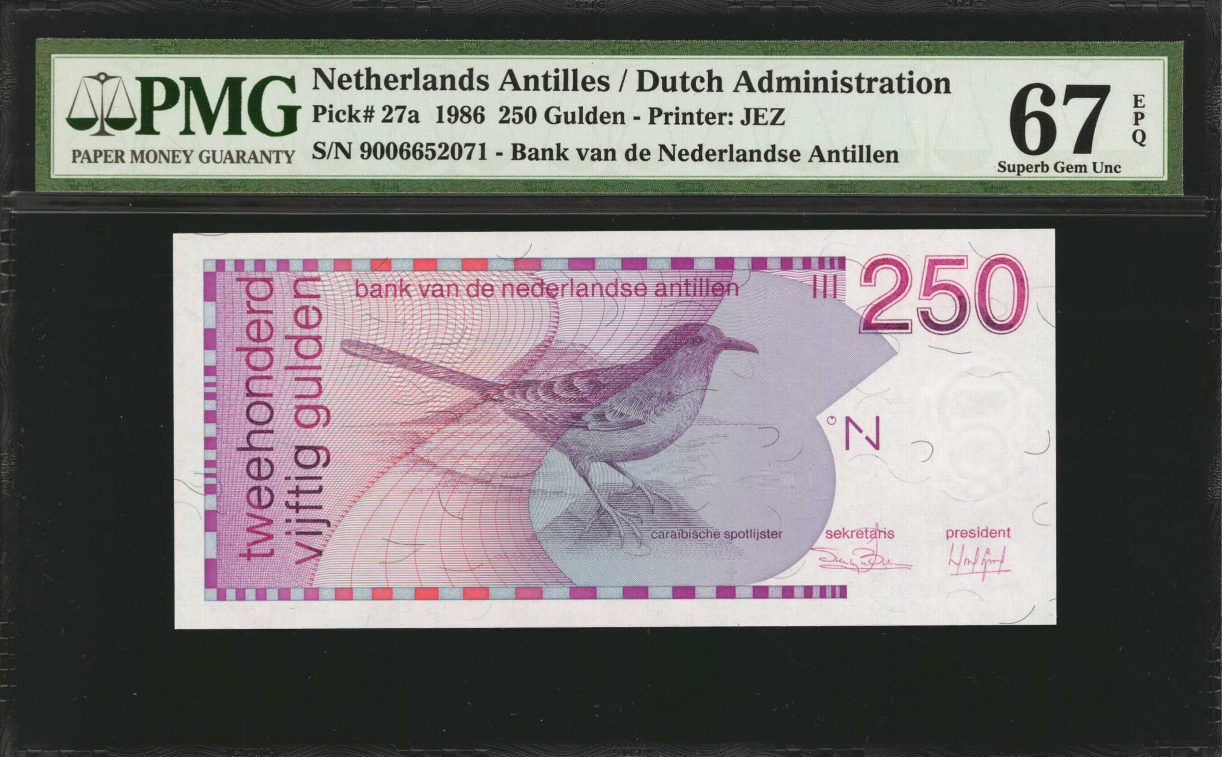 image for: Netherlands Antilles  250 gulden (guilders) (B224a)