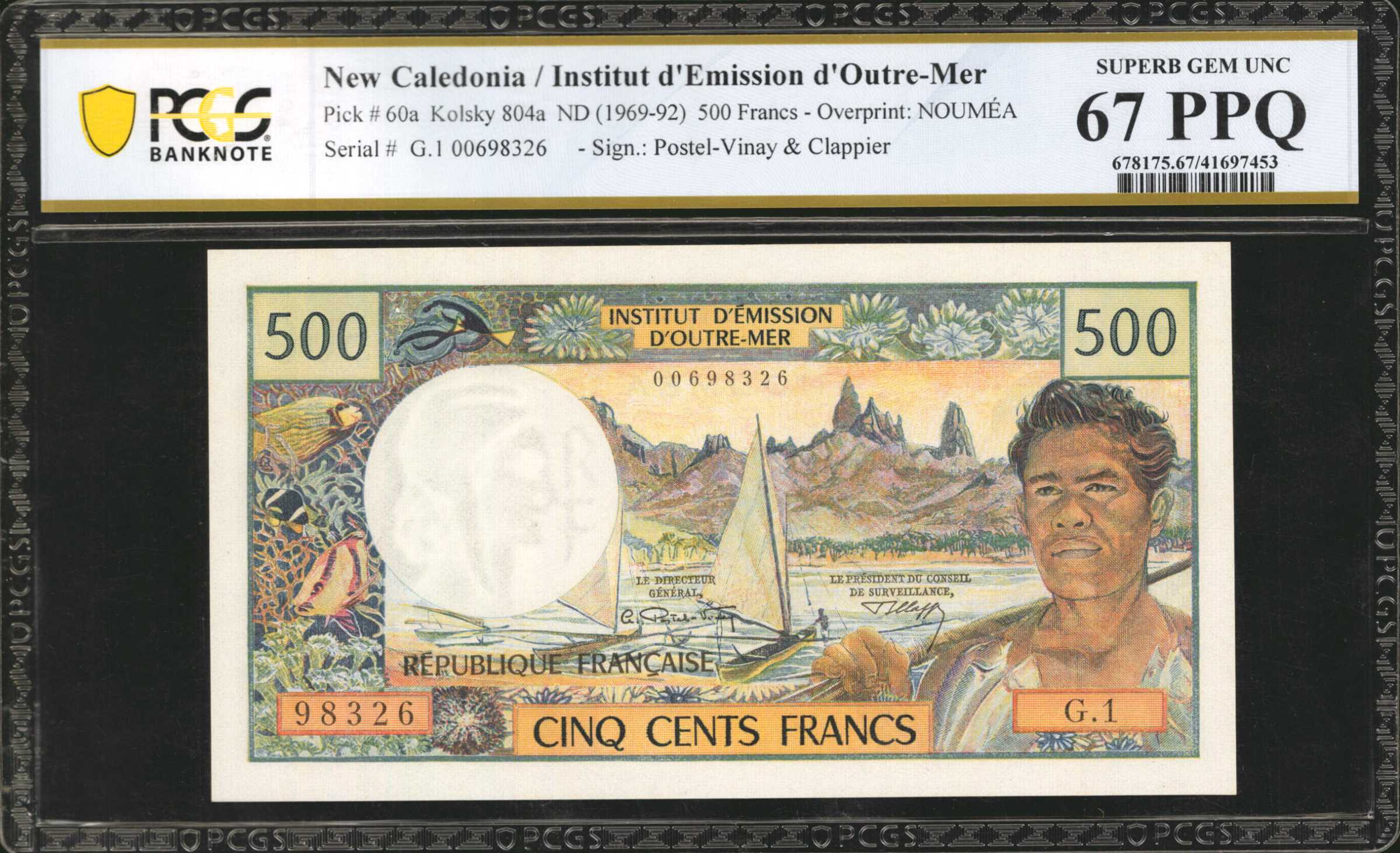 image for: New Caledonia  500 francs(B504cs)