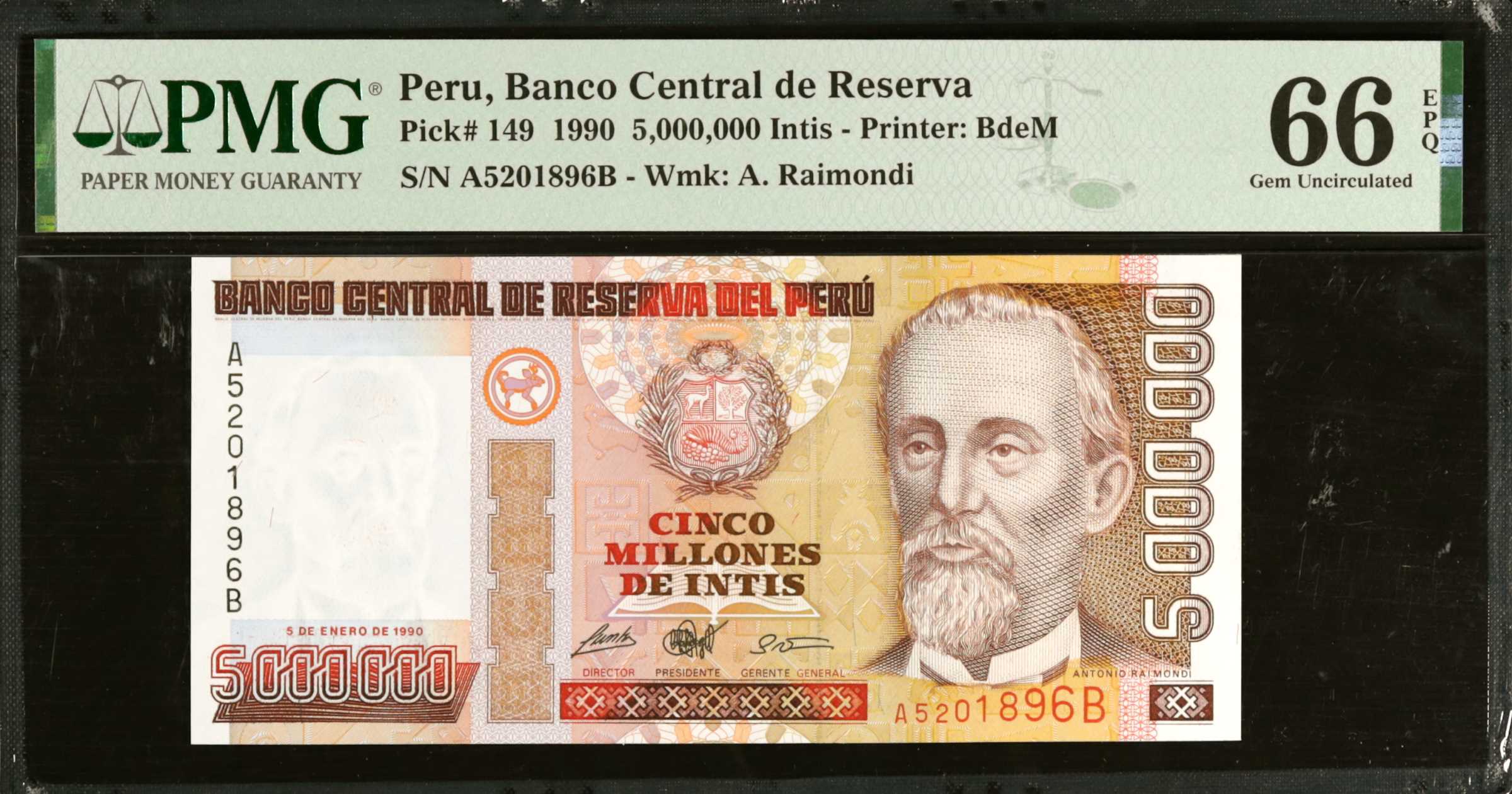 image for: Peru  5,000,000 intis(B490az)