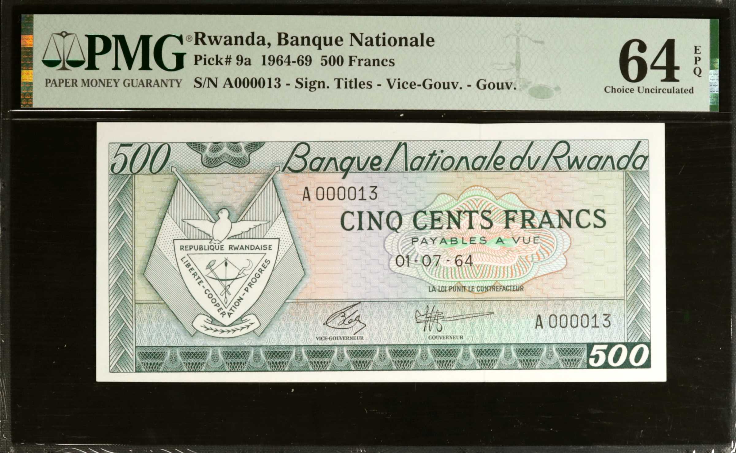 image for: Rwanda  500 francs(B109fs)
