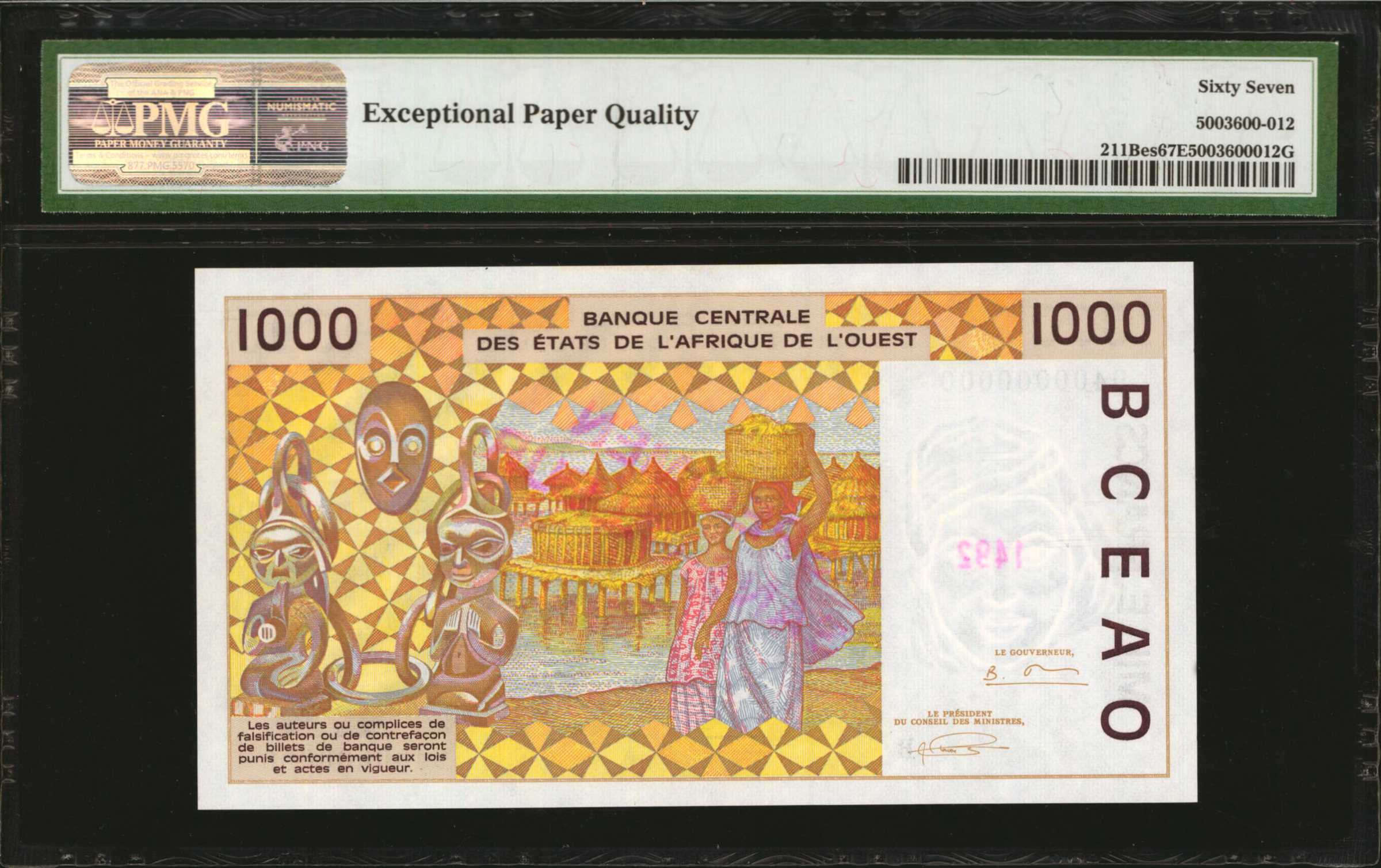 image for: West African States  1,000 francs (B116Be)