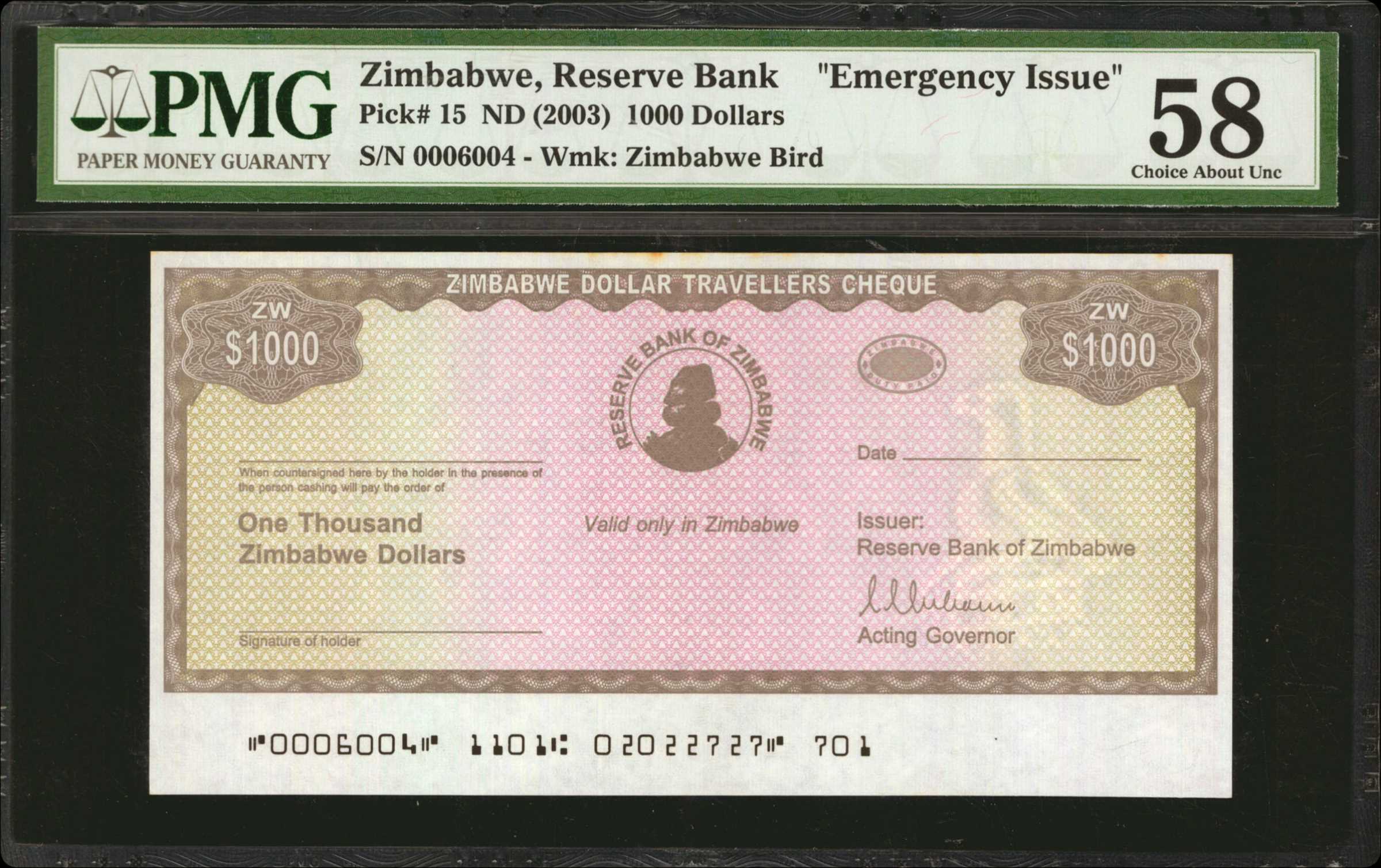 image for: Zimbabwe  5,000 dollars (B114a)