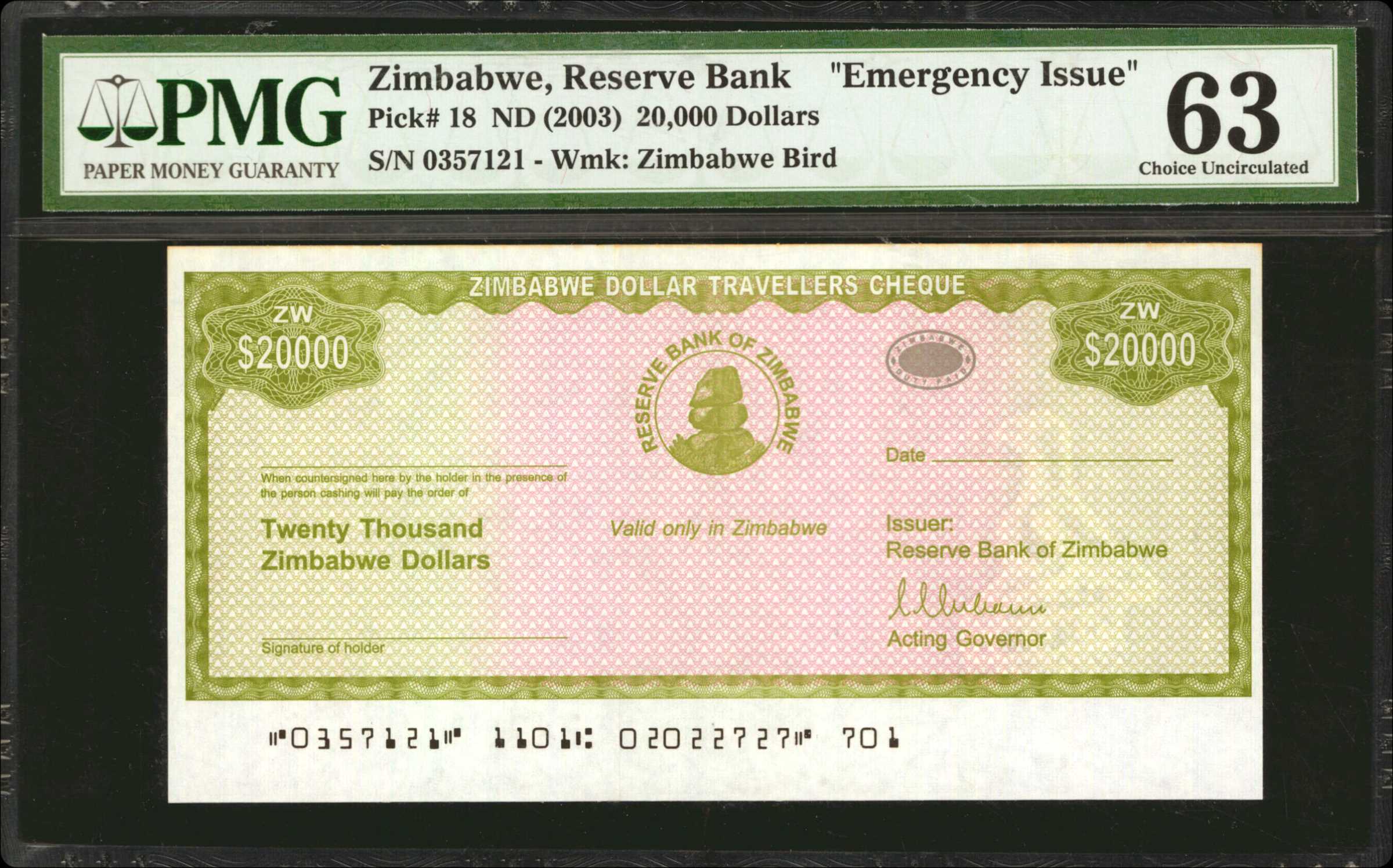 image for: Zimbabwe  20,000 dollars (B116a)