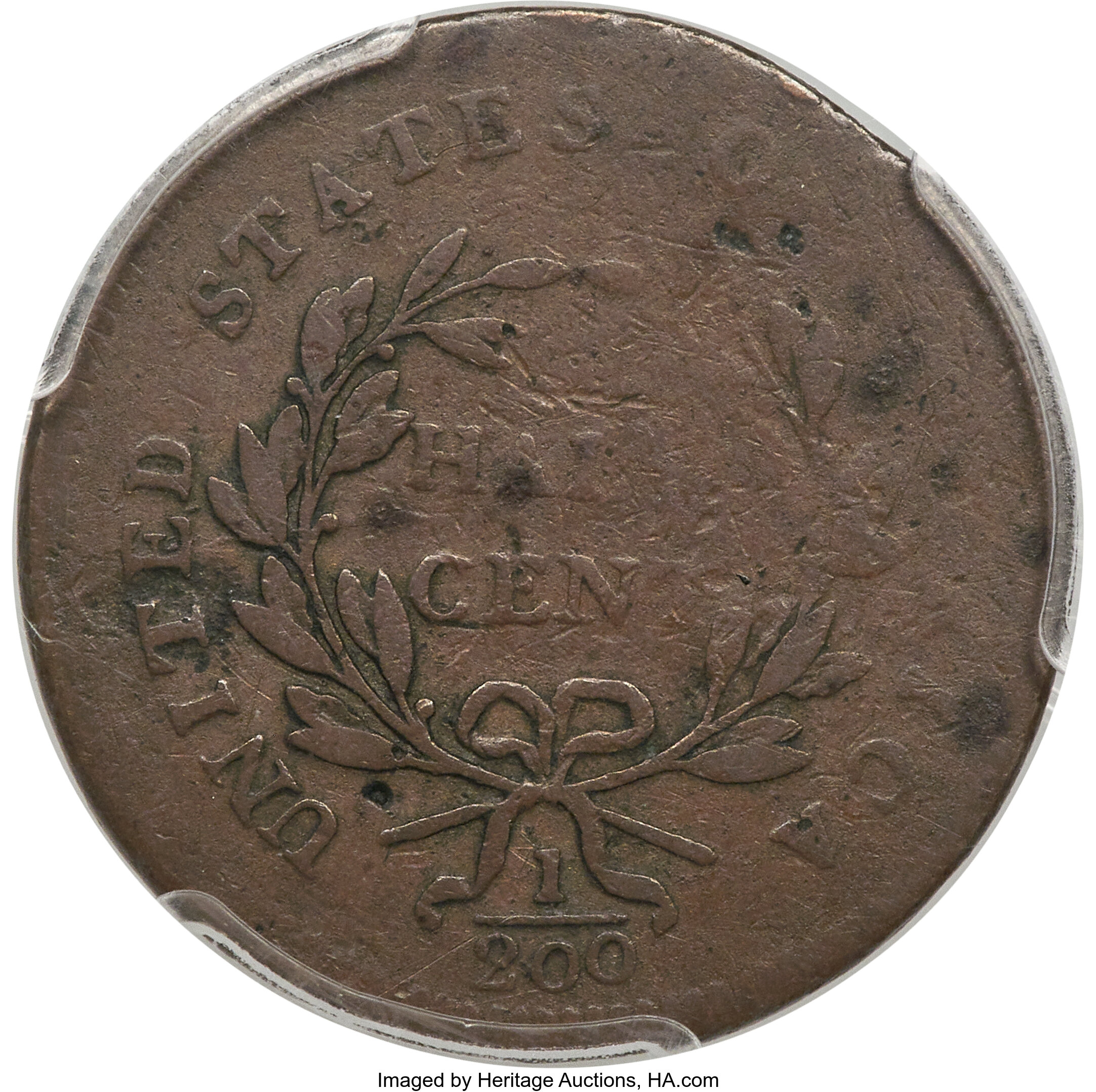 image for: 1797 1/2 C Plain Edge, Low Head, C-3a, B-3c, R.3, Fine 12 PCGS....