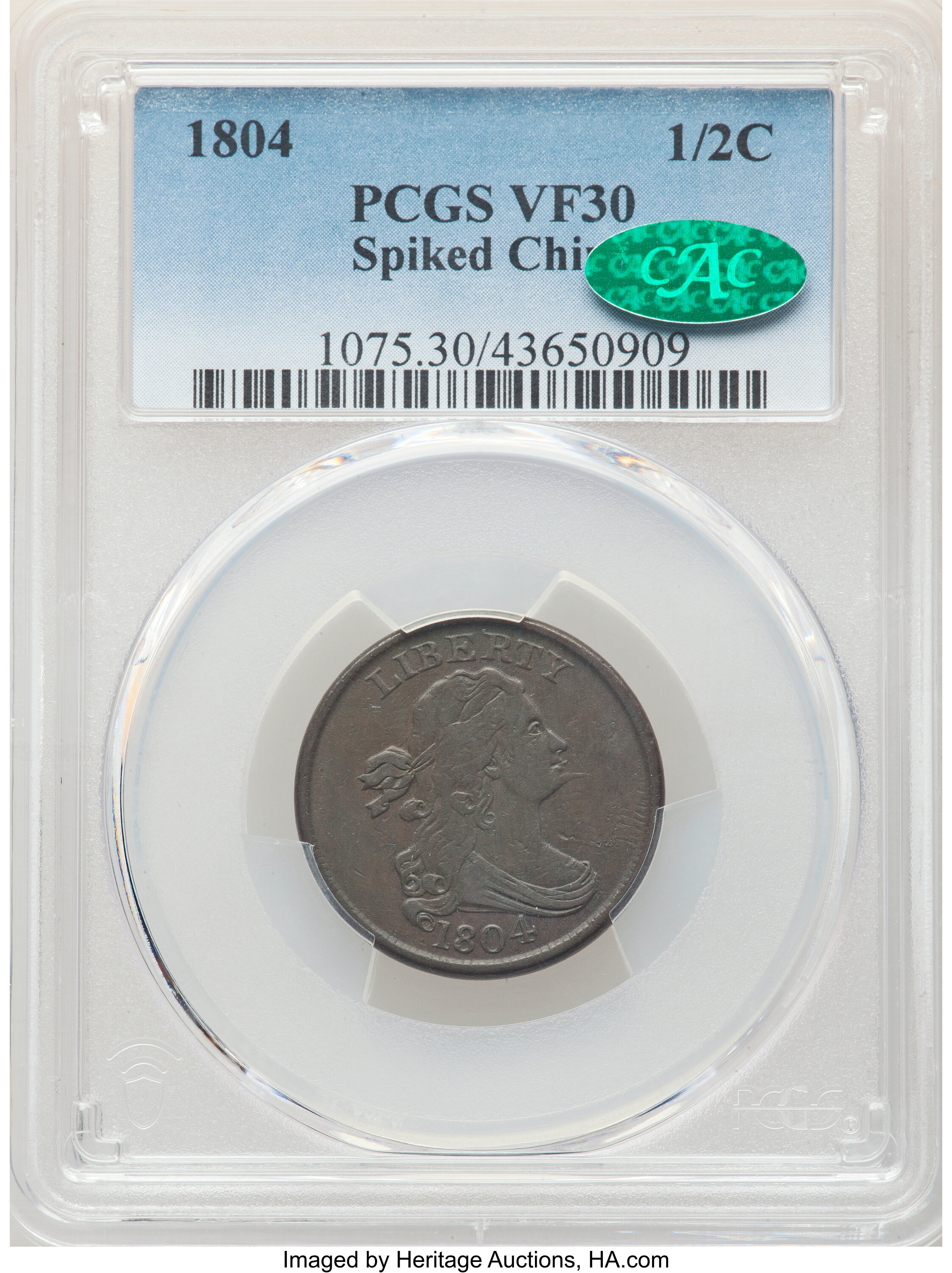 1804 1/2c Spiked Chin, C-7 MS BN VF30 BN thumbnail 12