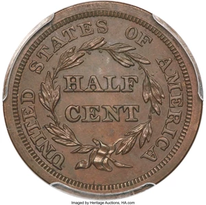 image for: 1856 1/2 C PR64 Brown PCGS. B-3, R.4....