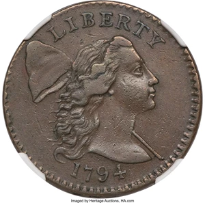 image for: 1794 1C Head of 1794, S-24, B-8, R.1, XF40 NGC....