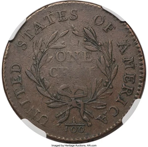 image for: 1794 1C Head of 1794, S-24, B-8, R.1, XF40 NGC....