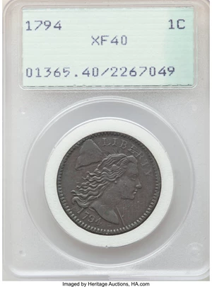 image for: 1794 1C Head of 1794, S-60, B-52, R.3, XF40 PCGS....