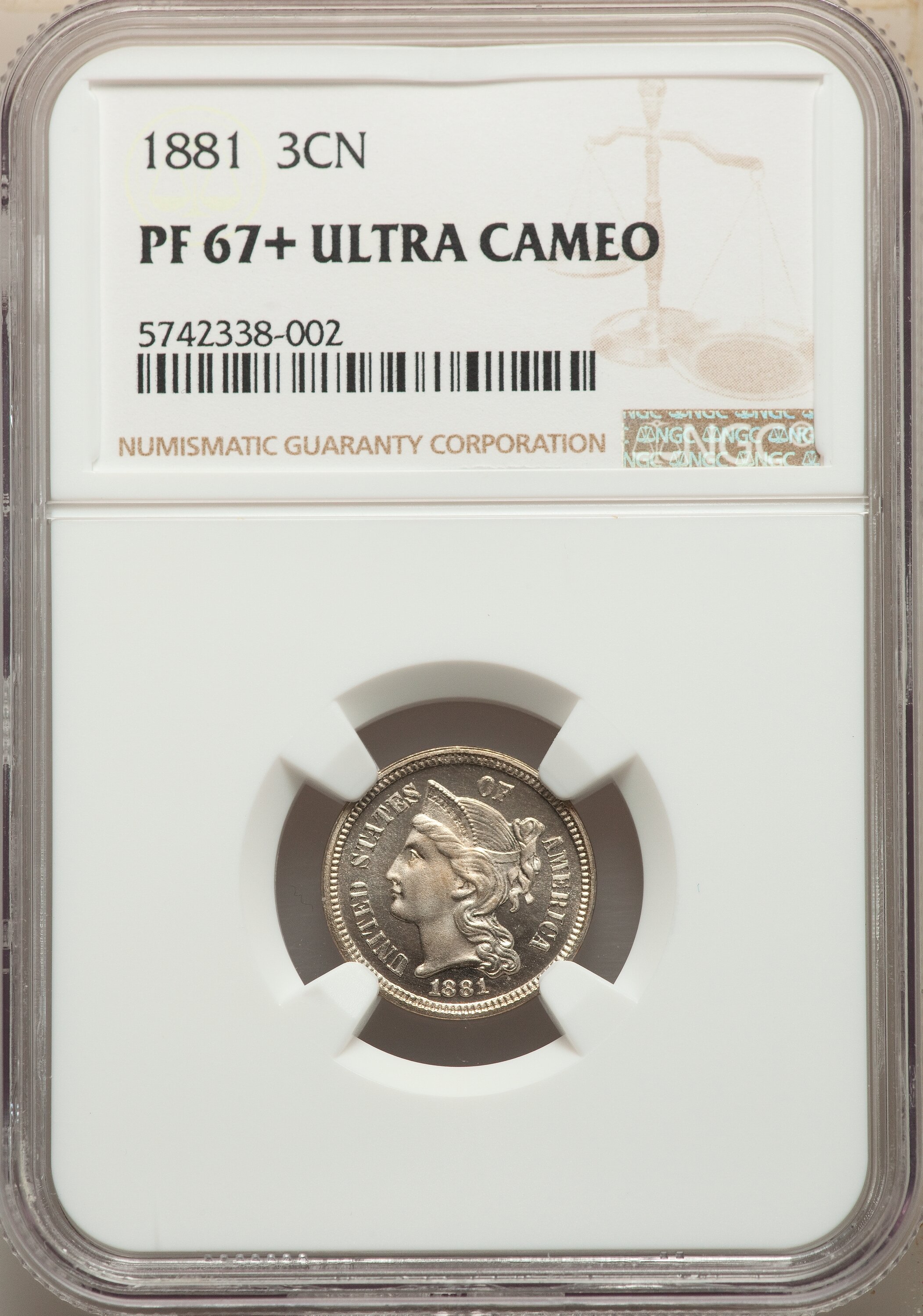 image for: 1881 3CN PR67+ Ultra Cameo NGC....