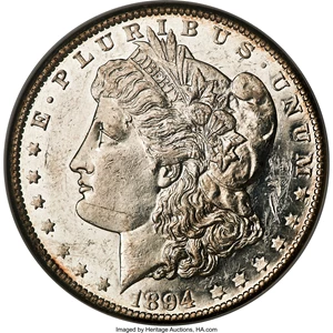image for: 1894-O $1 AU58 Deep Prooflike NGC....