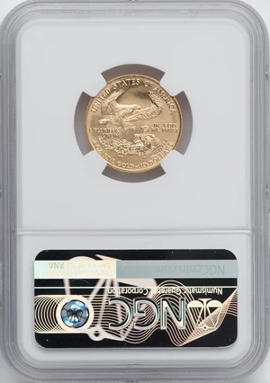 image for: 1998 $10 Quarter-Ounce Gold Eagle MS70 NGC. NGC Census: (475). PCGS Population: (70). CDN: $1,600 Whsle. Bid for NGC/PCGS M...